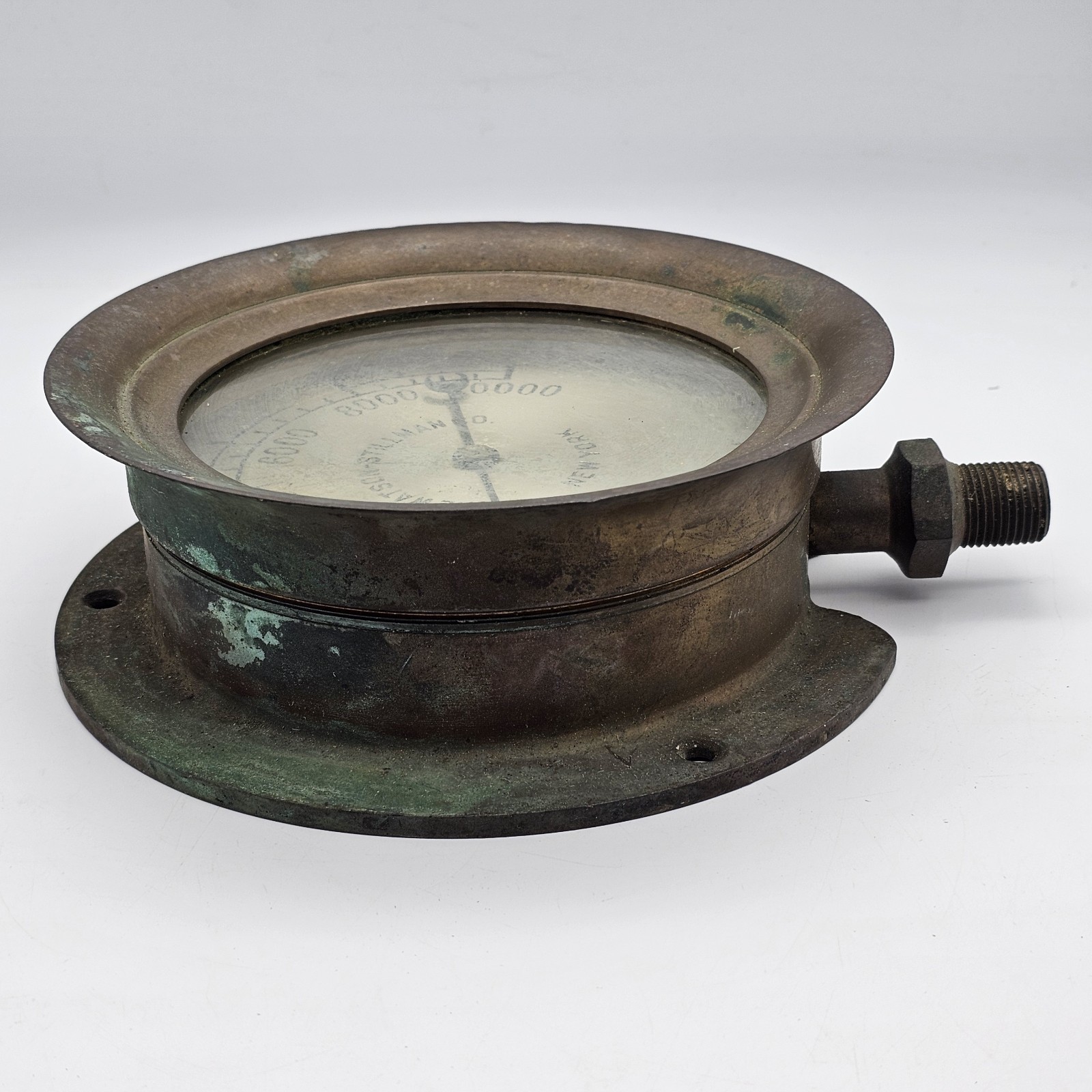 Watson Stillman Antique Brass Pressure Gauge 10,000 PSI