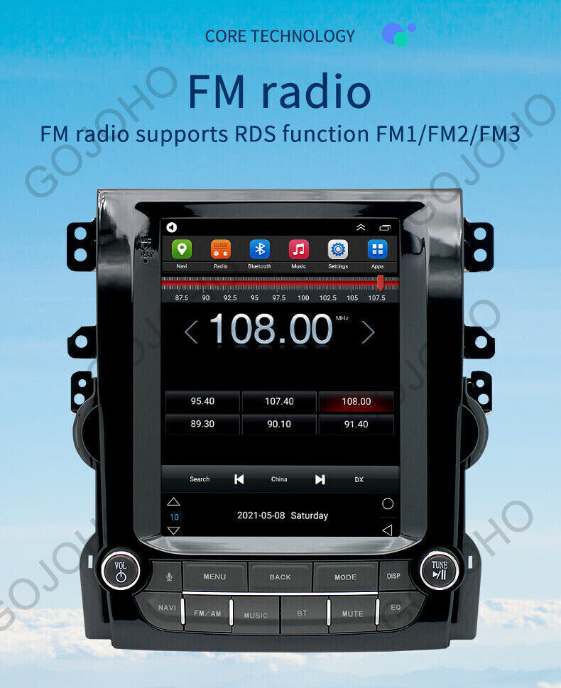 64GB Tesla style For Chevrolet Malibu Radio 2012 Car Stereo Android appleCarplay