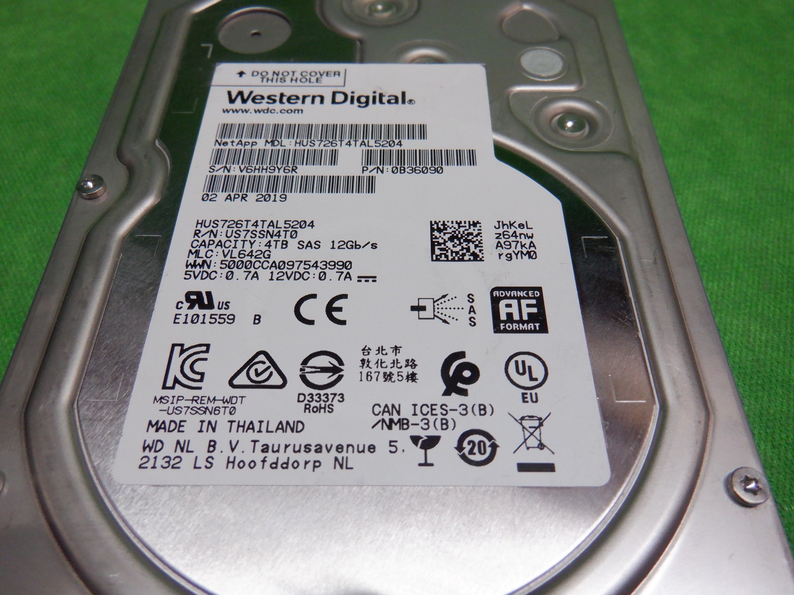 Western Digital HUS726T4TAL5204 4TB 7.2K 3.5" SAS 12G Enterprise Hard Drive