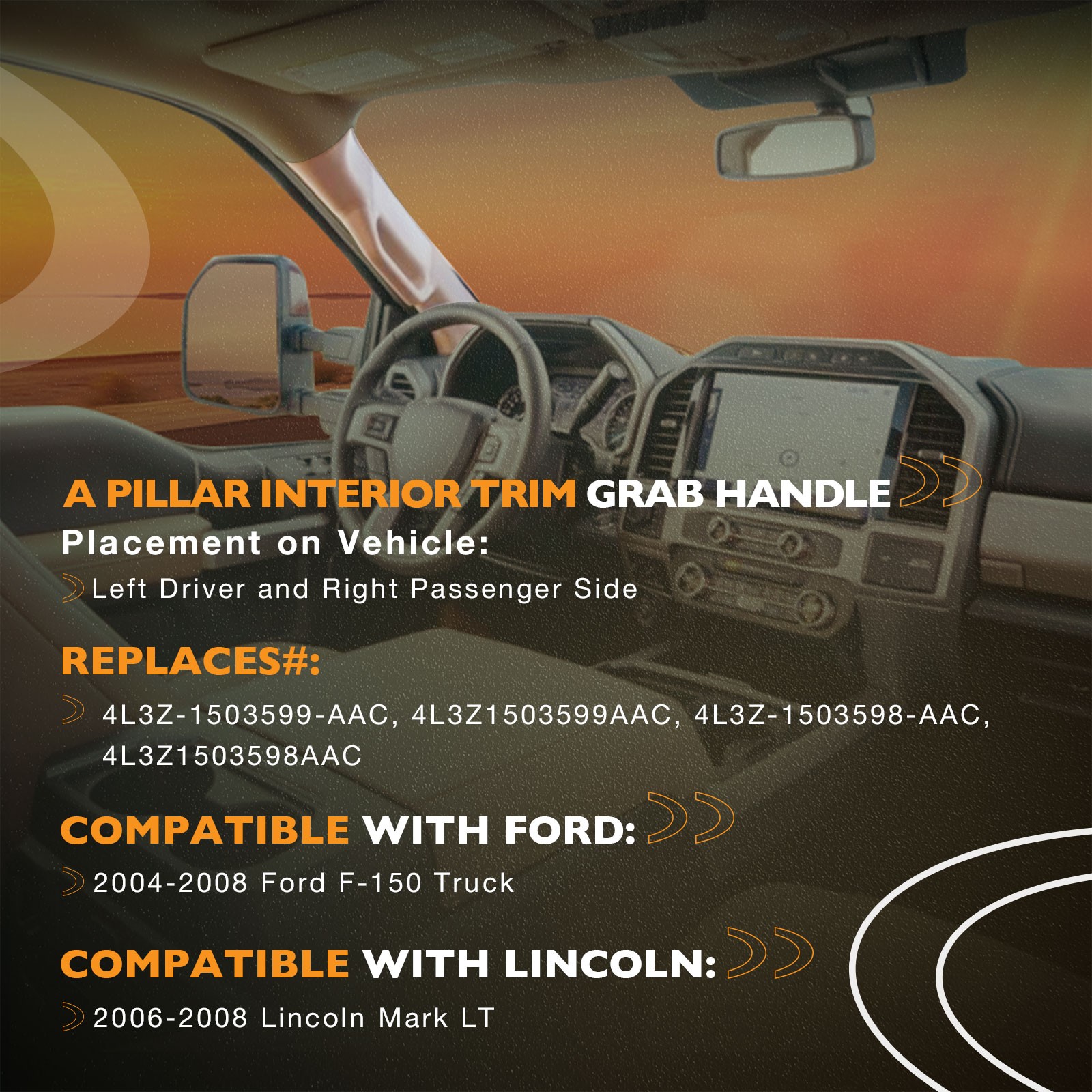 A Pillar Interior Trim Grab Handle Left&Right For 04-08 Ford F-150 Lincoln Beige