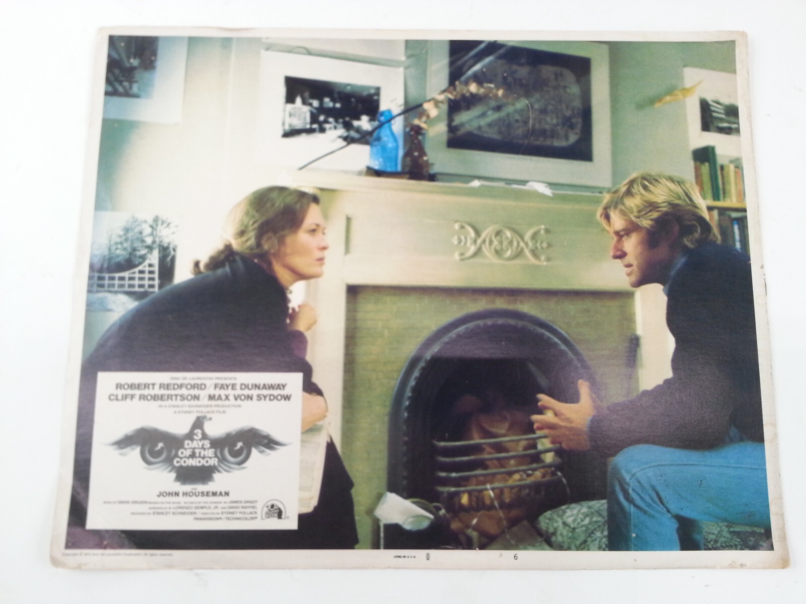 3 Pc Vintage 1975 3 Days Of The Condor Robert Redford Max Von Sydow Lobby Cards