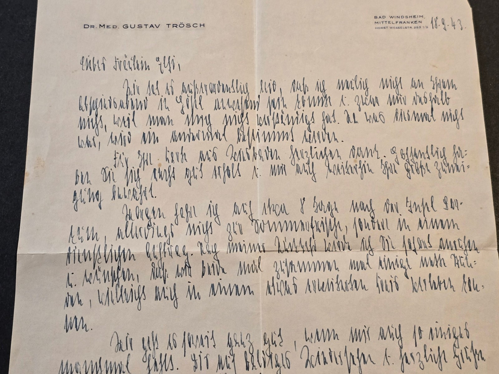 WWII Third Reich German Feldpost Mailed Red Cross Military Doctors Letter