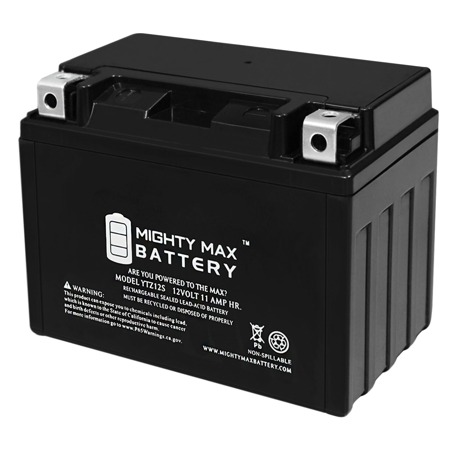 Mighty Max YTZ12S -12 Volt 11 AH, 210 CCA, Rechargeable Maintenance Free SLA AGM