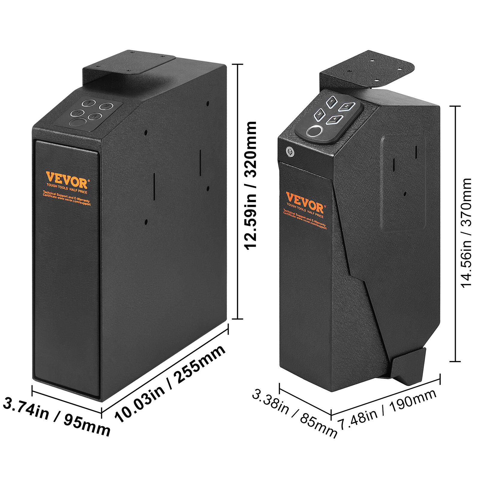 VEVOR Mounted Gun Safe for Pistols Biometric Gun Safe 3 Access Ways for 1 Pistol
