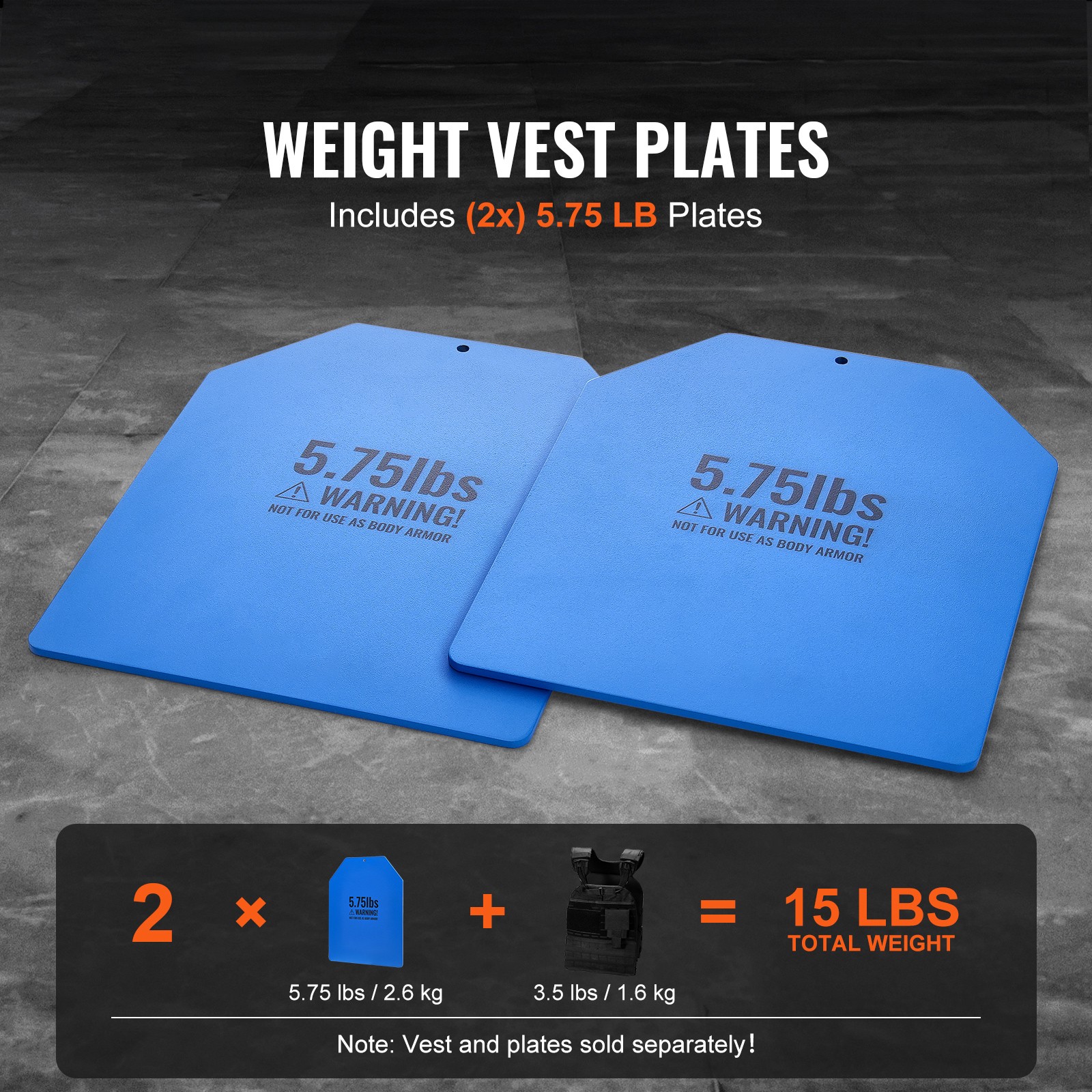 Weight Vest Plates for Strength Training Running Workout 2x3.75 LB Plates