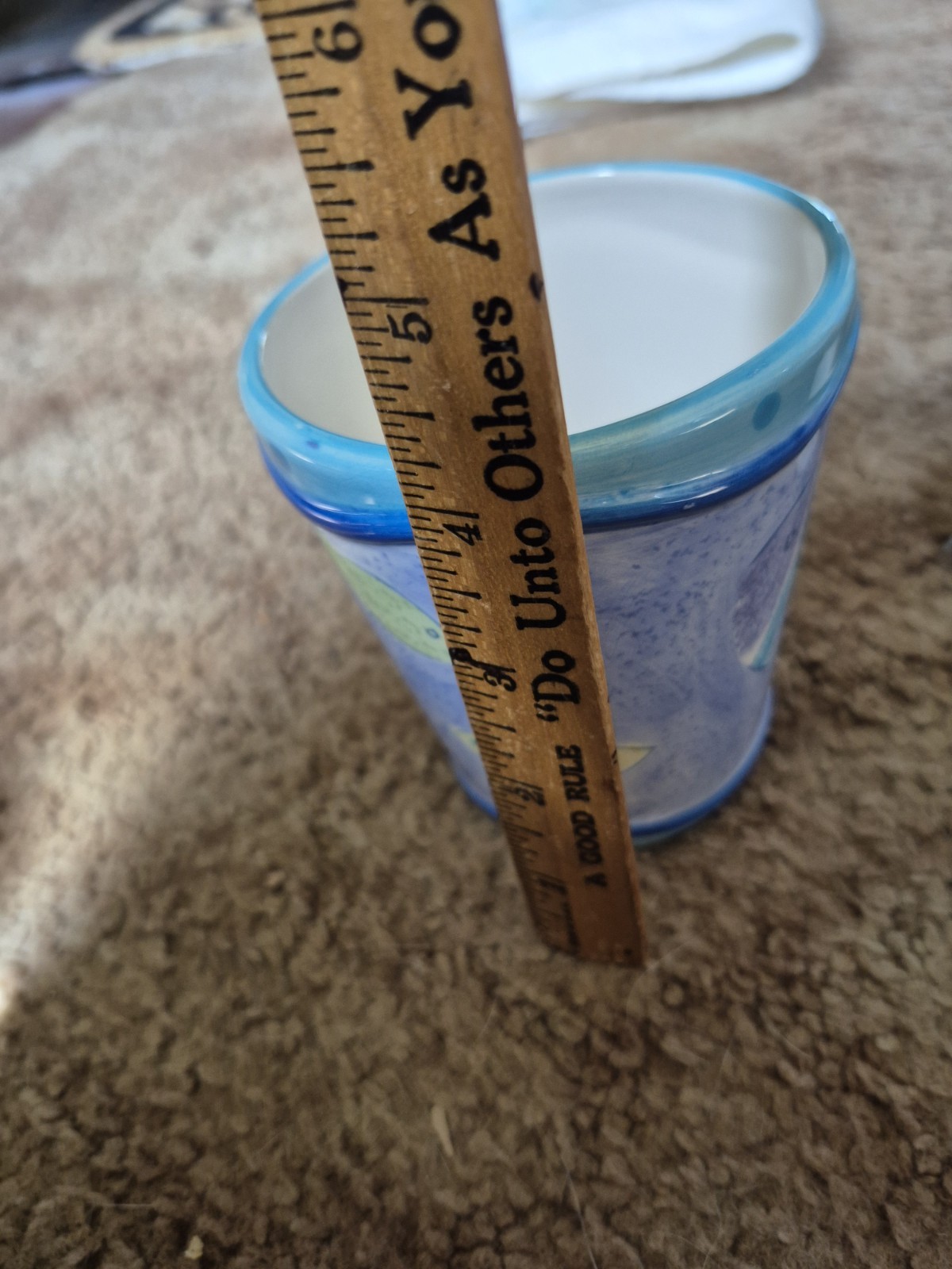 Fish Theme 7pc Bath Bathroom Set Ceramic Soap Dish ToothBrush Hold Cup Trash Can