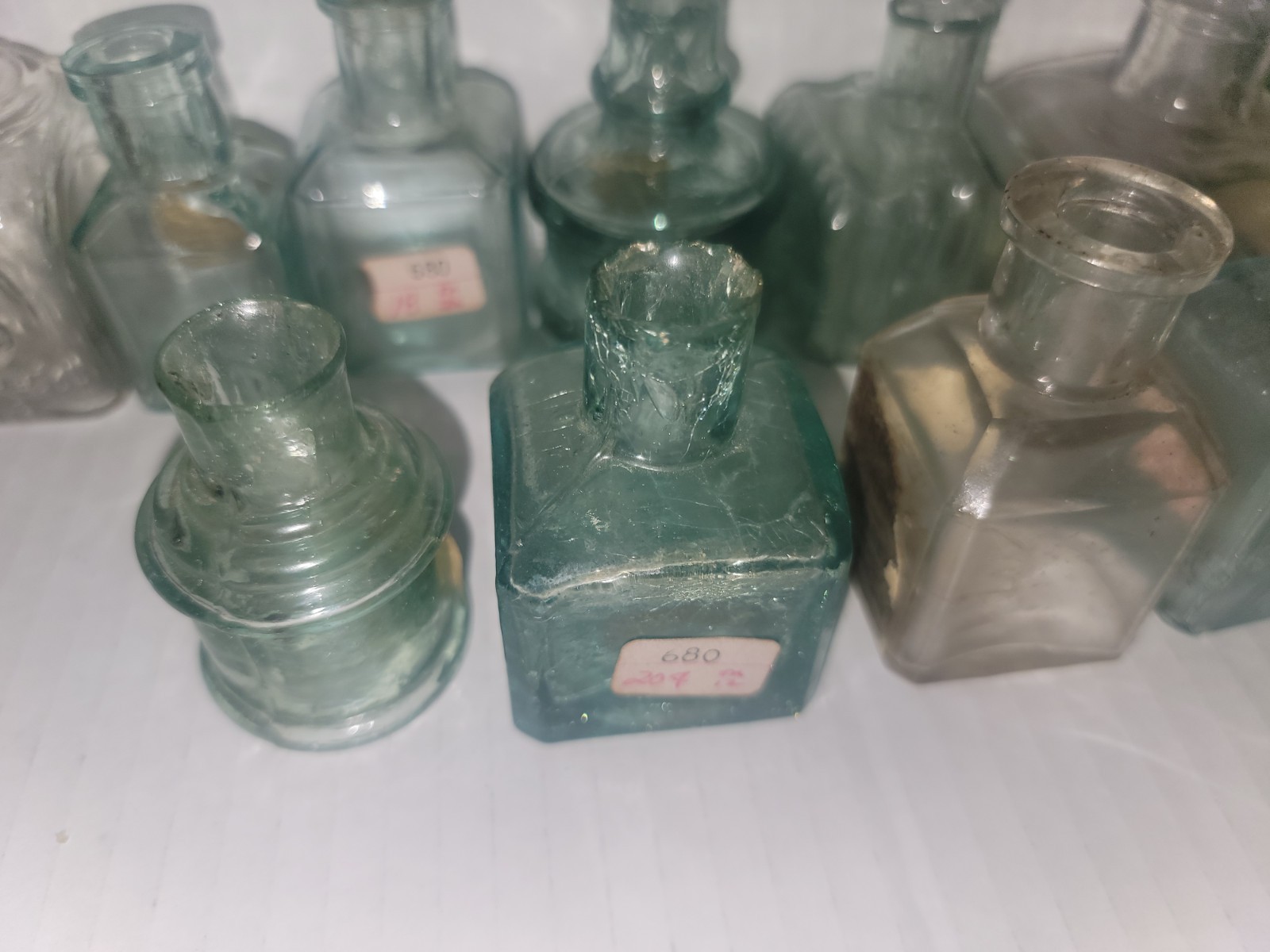 Lot Of 16 Antique Ink Bottles- Free Shipping
