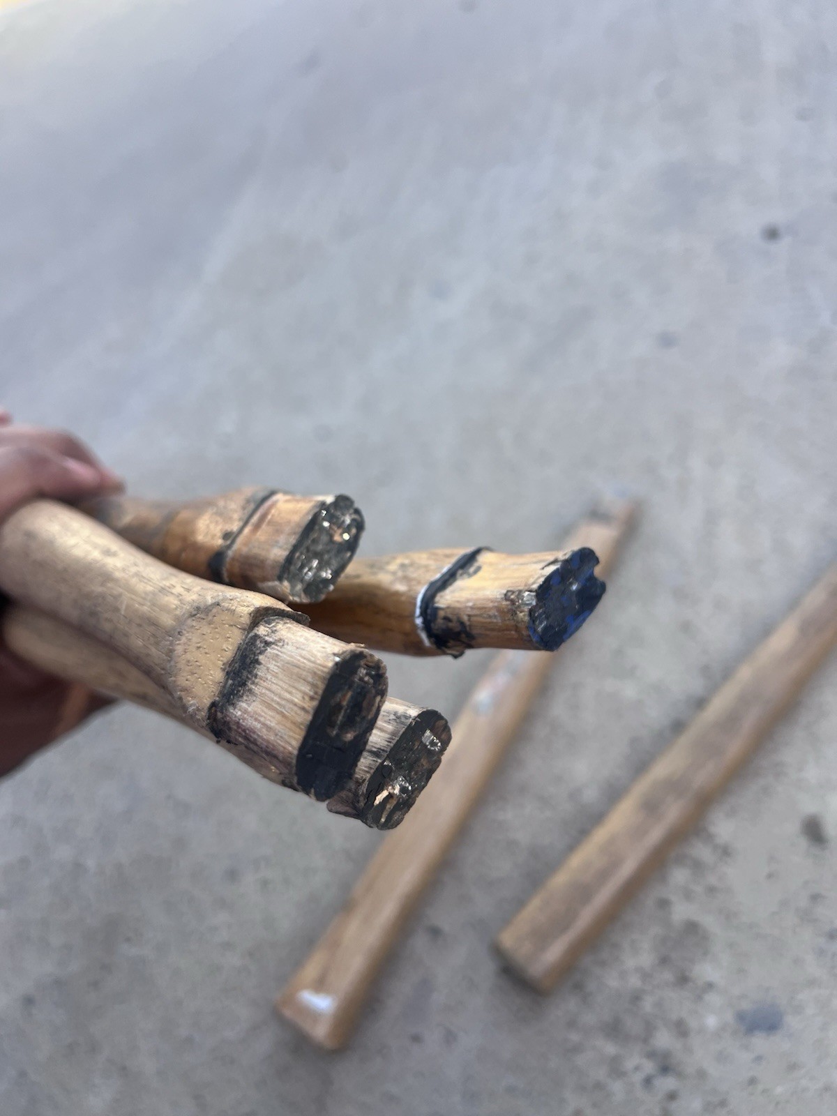 LOT of 4 Used Vaughan 12-14in Handles, Wood Turning, Repurposing, Crafting