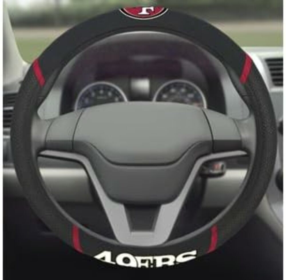 Fanmats 15042 San Francisco 49ers Embroidered Steering Wheel Cover