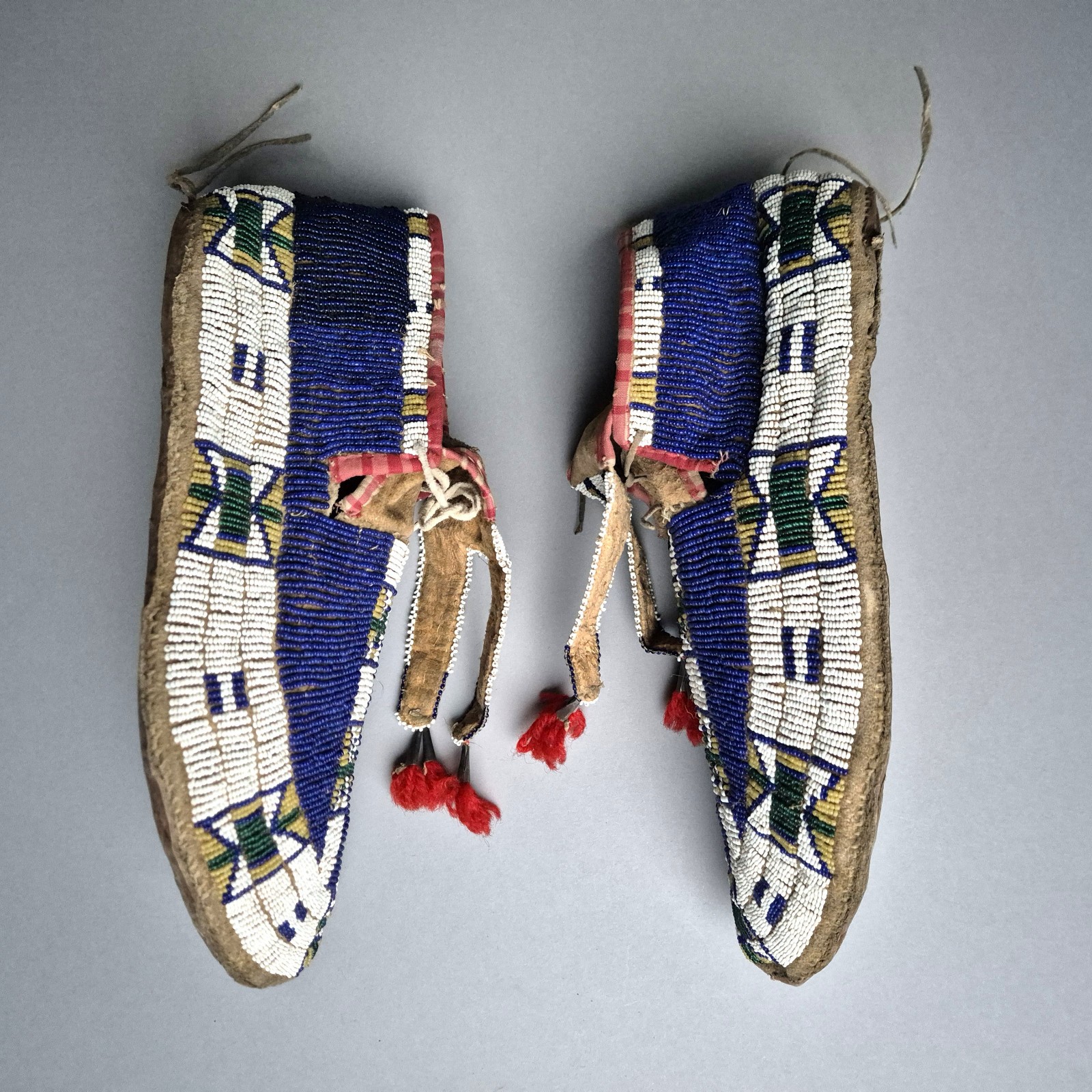 Antique Central Plains (Sioux?) Beaded Moccasins, ca 1880s. Gen. H.E. Tutherly