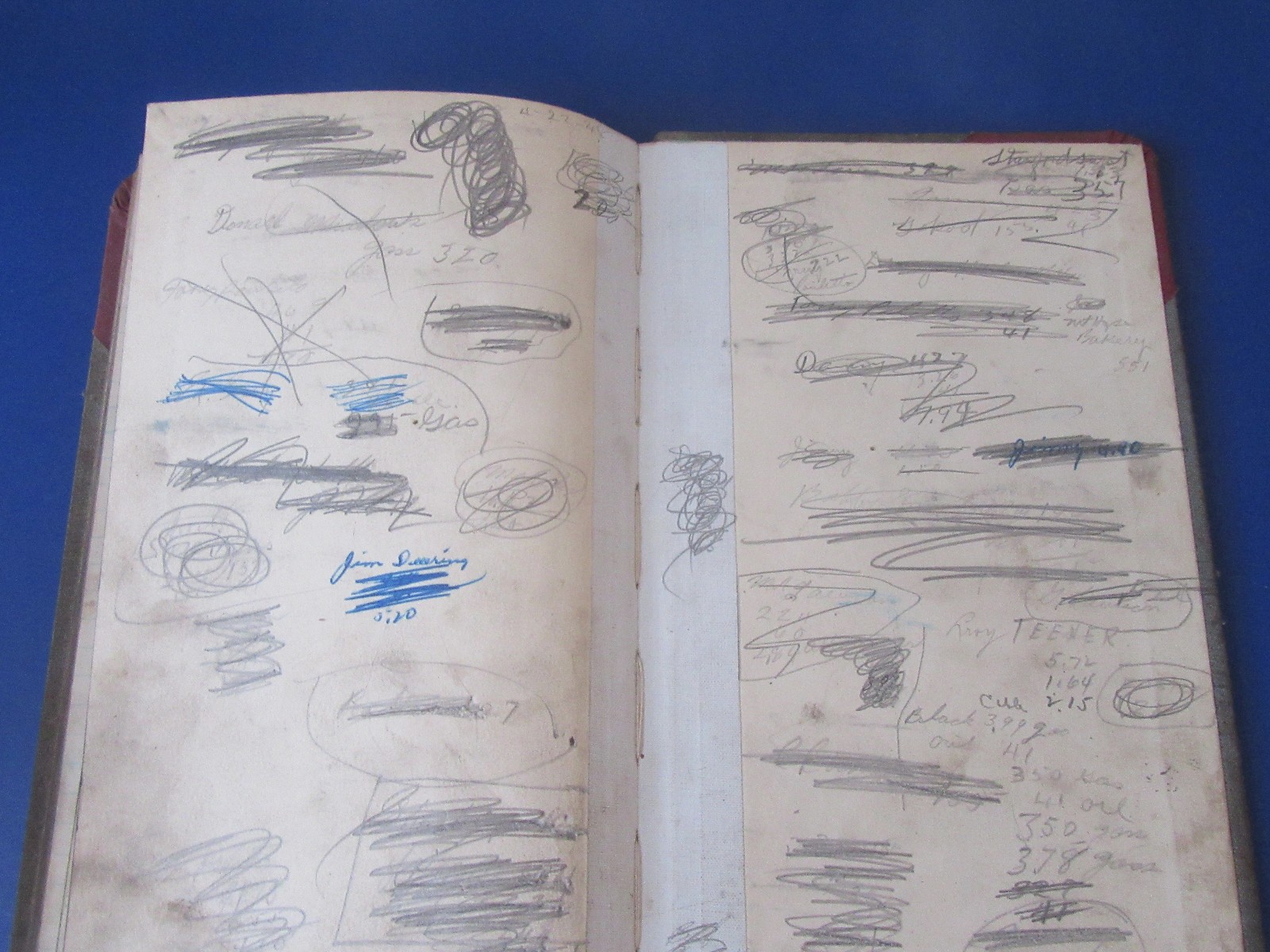 Antique 16" General Country Store Hand Written 1948 Ledger Counter Book, WV