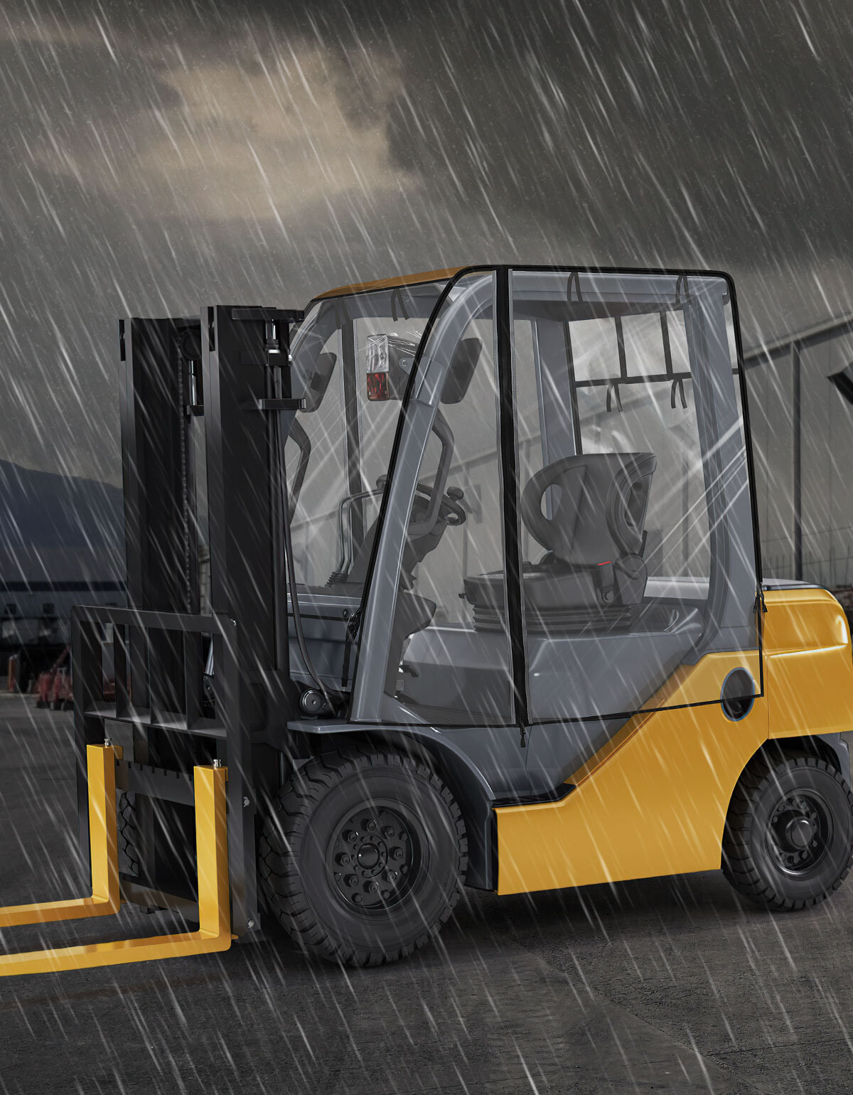 KEMIMOTO Universal Forklift Full Cab Enclosure Cover Fit up to 8000lbs Lifts