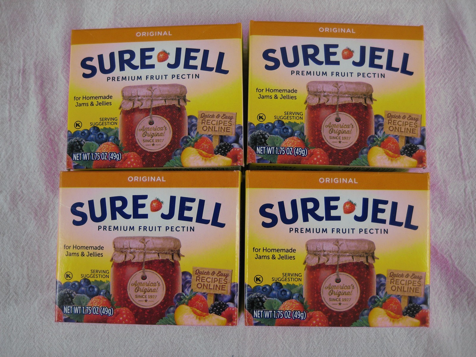 Sure Jell ORIGINAL Premium Fruit Pectin 1.75 oz Per Box Lot of 24 Exp 2028