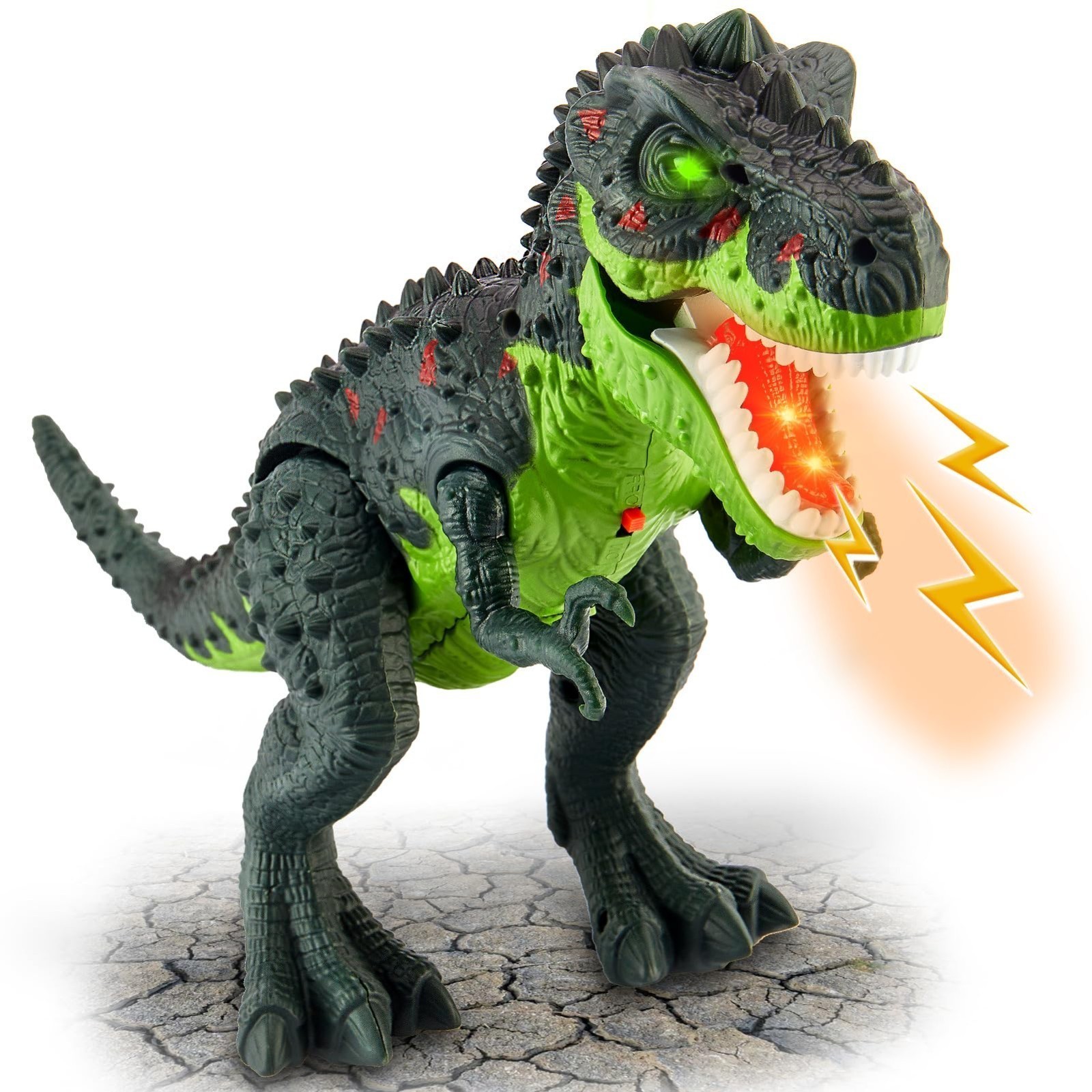 Electric Tyrannosaurus Rex Dinosaur Toy Gift with Spray Mist,Walking,Light,Sound