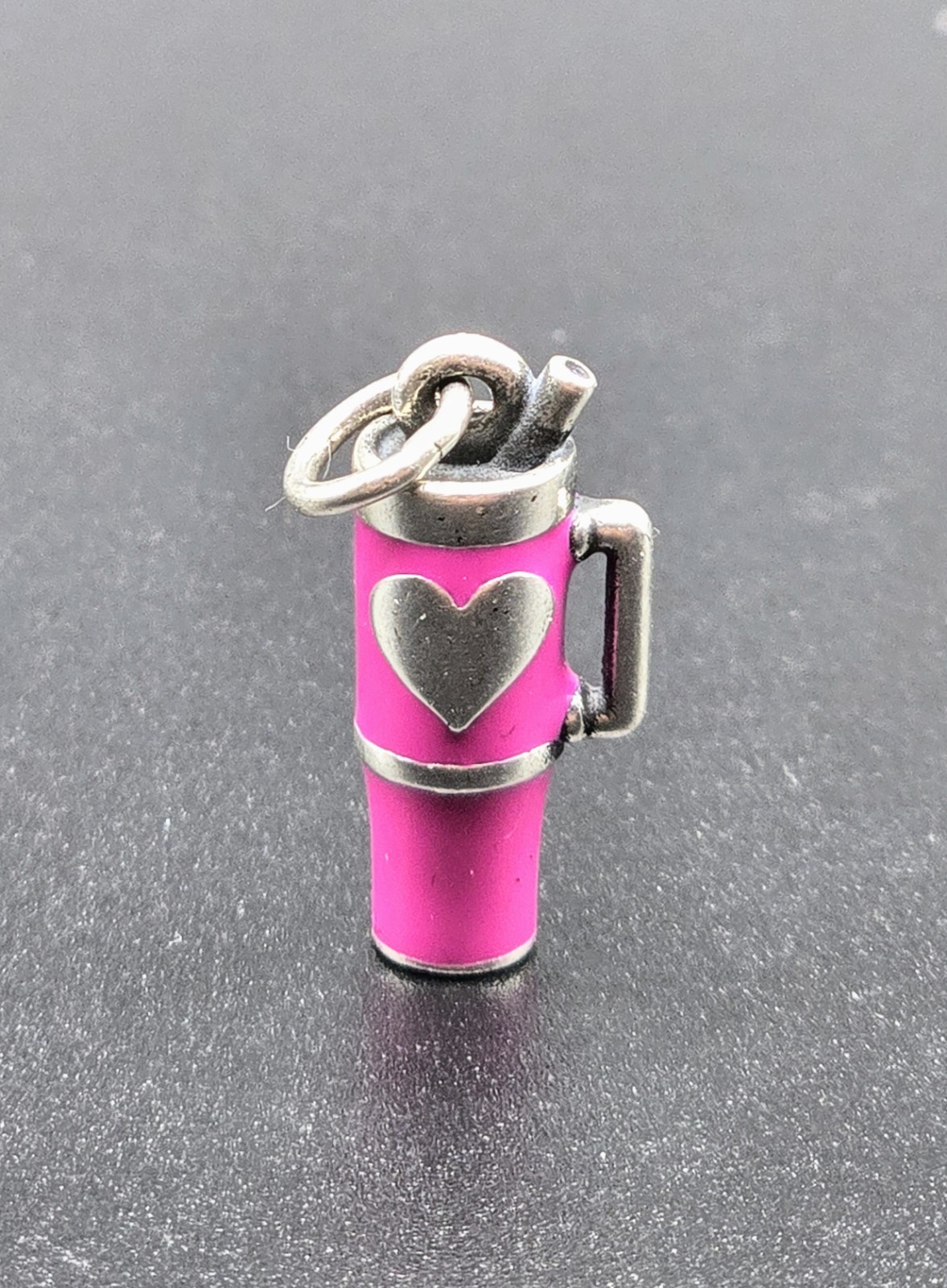 James Avery New Sterling Silver Hot Pink Enamel Love My Cup Charm