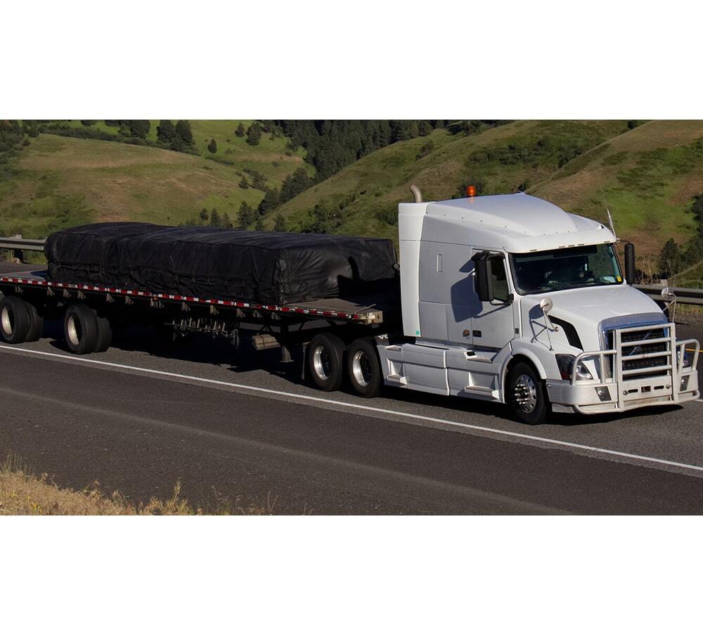 Black Superlight 14oz Flatbed Trailer Lumber Tarp 24x27 (8' Drop)