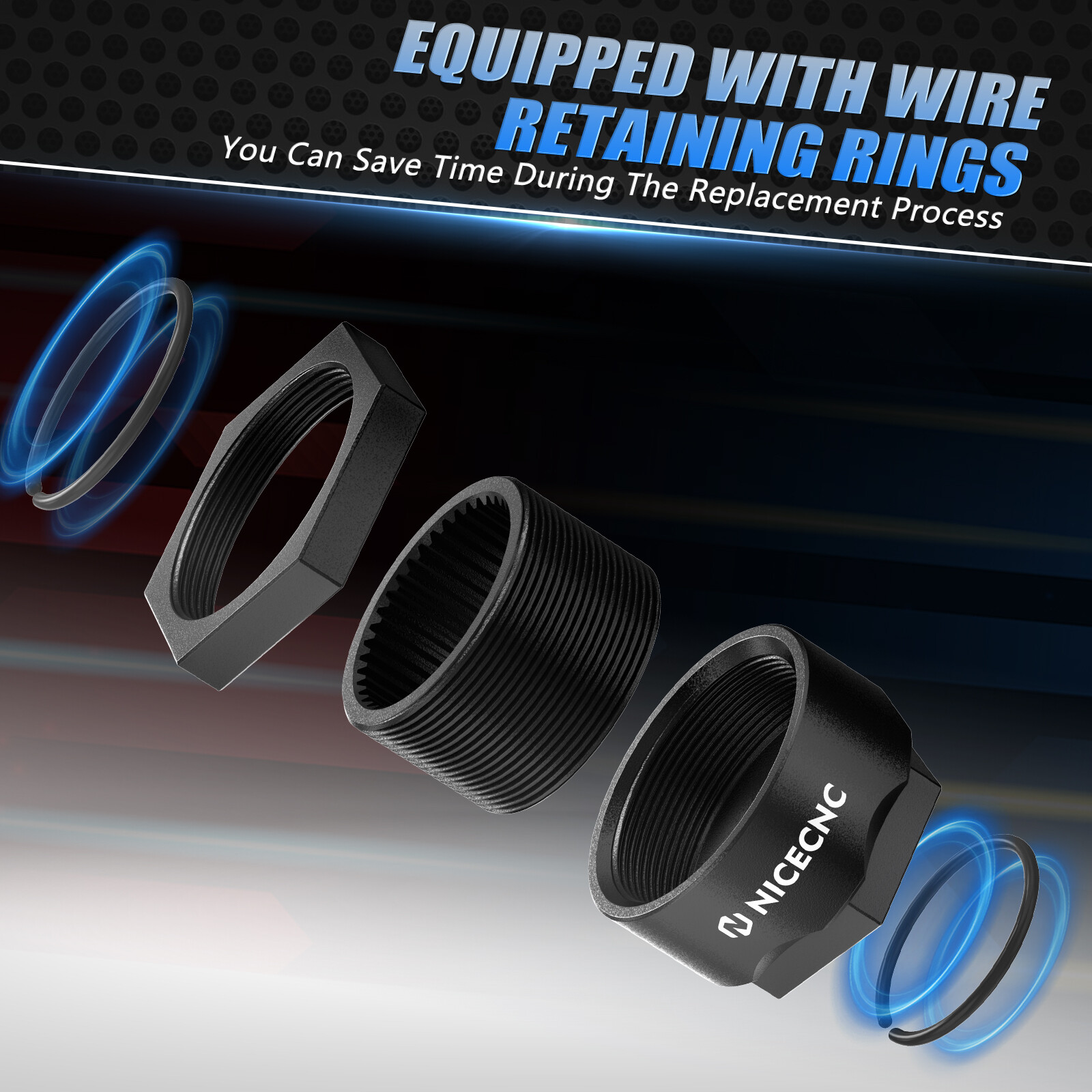 For Honda Sportrax TRX400EX TRX300EX Rear Axle Lock Nut Assembly 1999 2000-2008