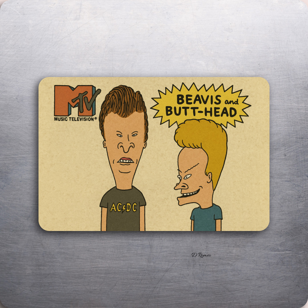 3x 2 Vintage 90's MTV Beavis and Butthead Music Art Fridge Refrigerator Magnet