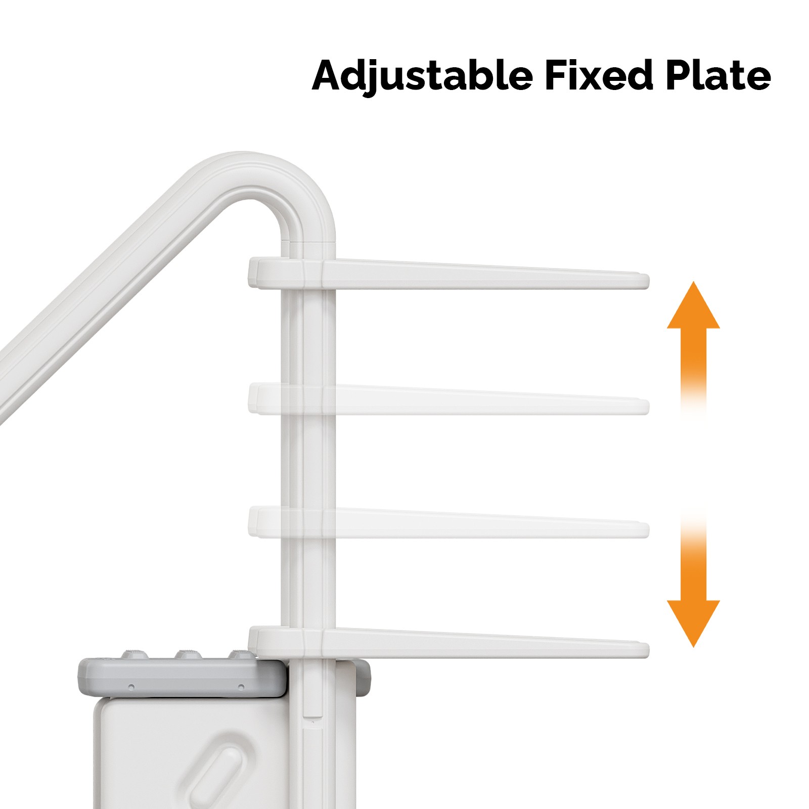 4-Steps Swimming Pool 67in Ladder Improve Stability for In/Outdoor Swimming Pool