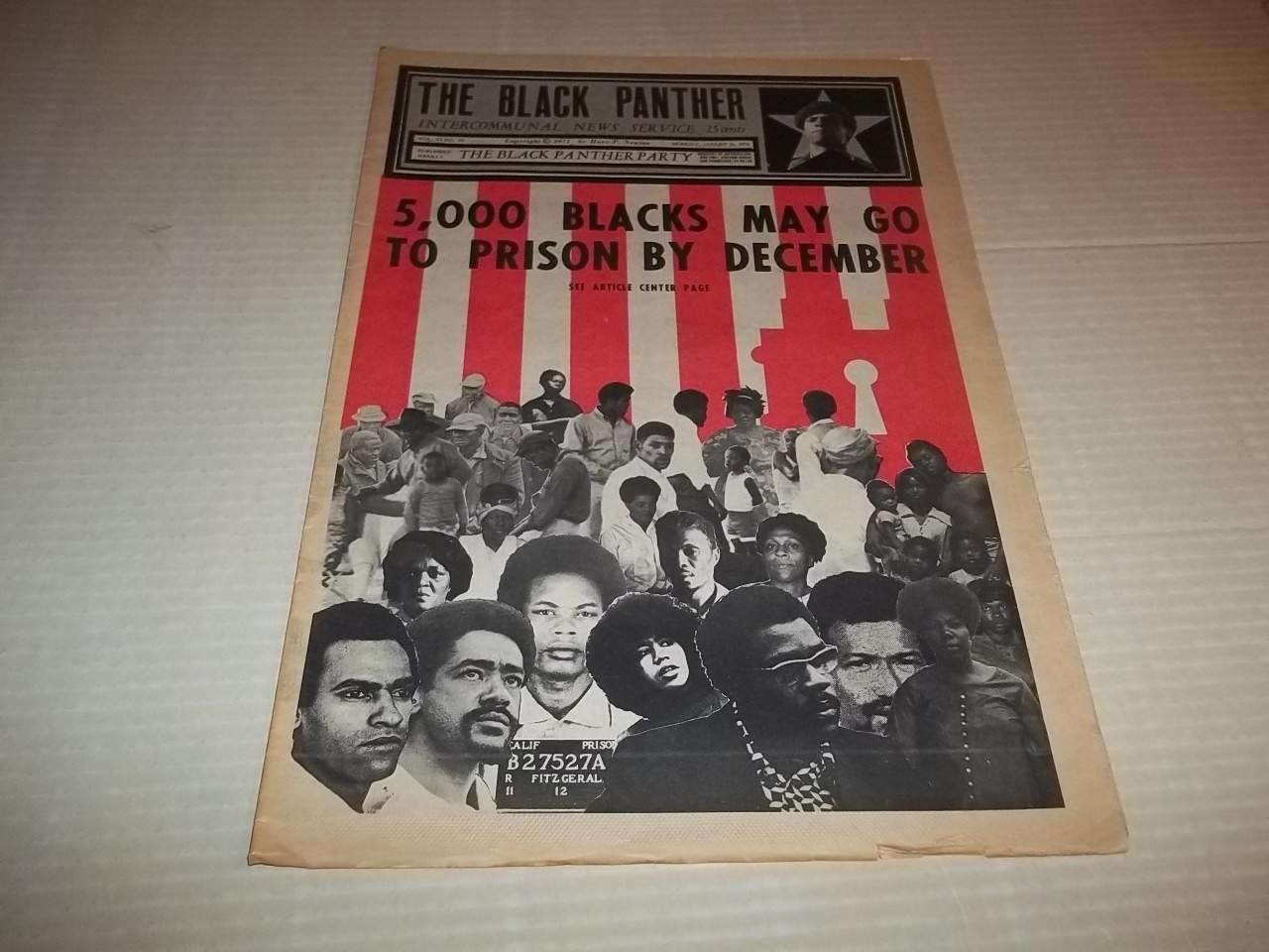 Black Panther Newspaper  Aug 31, 1971  Randy Williams, David Hilliard   VG+