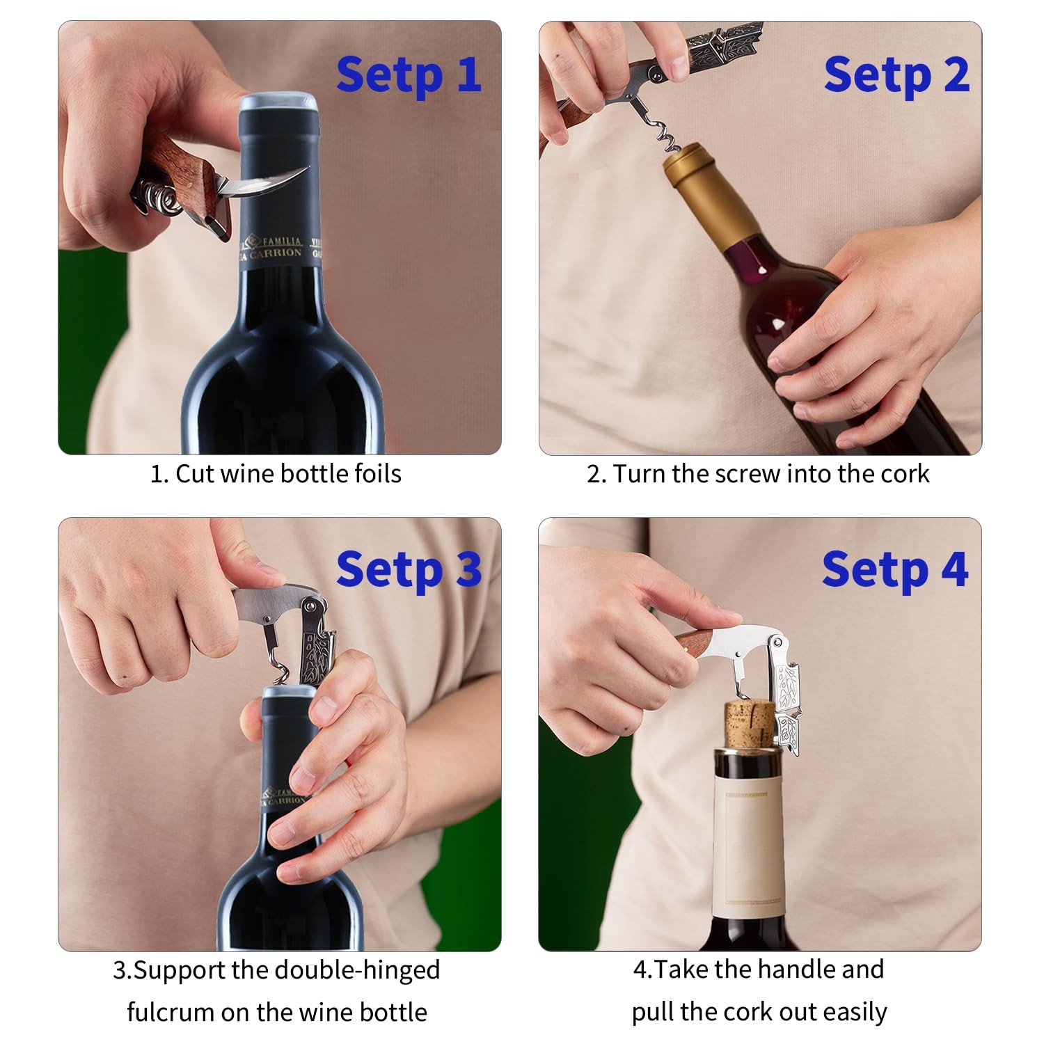 GOBETTER Wine Opener, Professional Corkscrews for Classic Rosewood