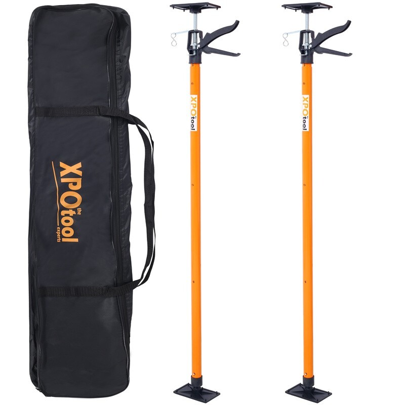 2 Pack Drywall Support Pole Steel Telescopic 3rd Hand Support System w/carry bag