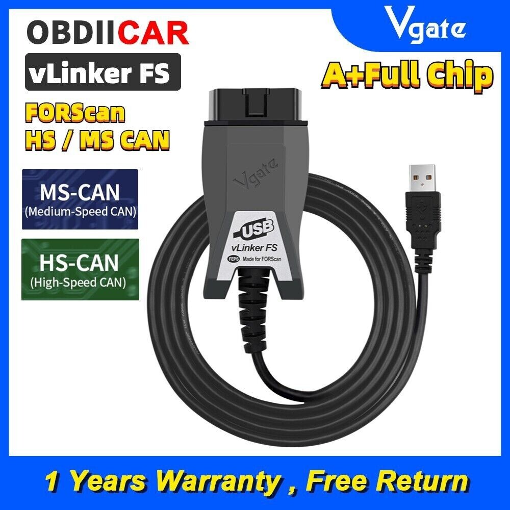 Vgate Official vLinker FS USB Adapter For Ford FORScan Switch Diagnostic Scanner