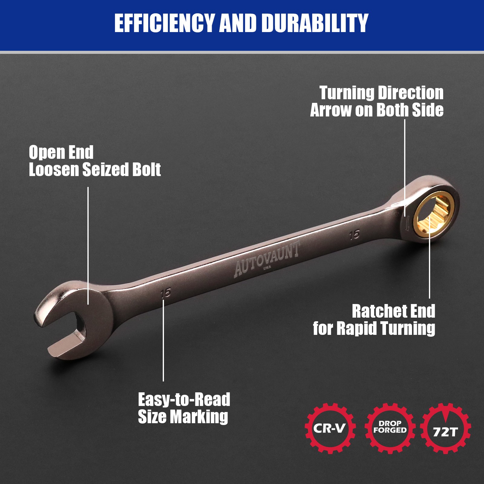 24/12PC Ratcheting Wrench Set Metric & SAE with Organizer 8-19 mm & 1/4" to 7/8"