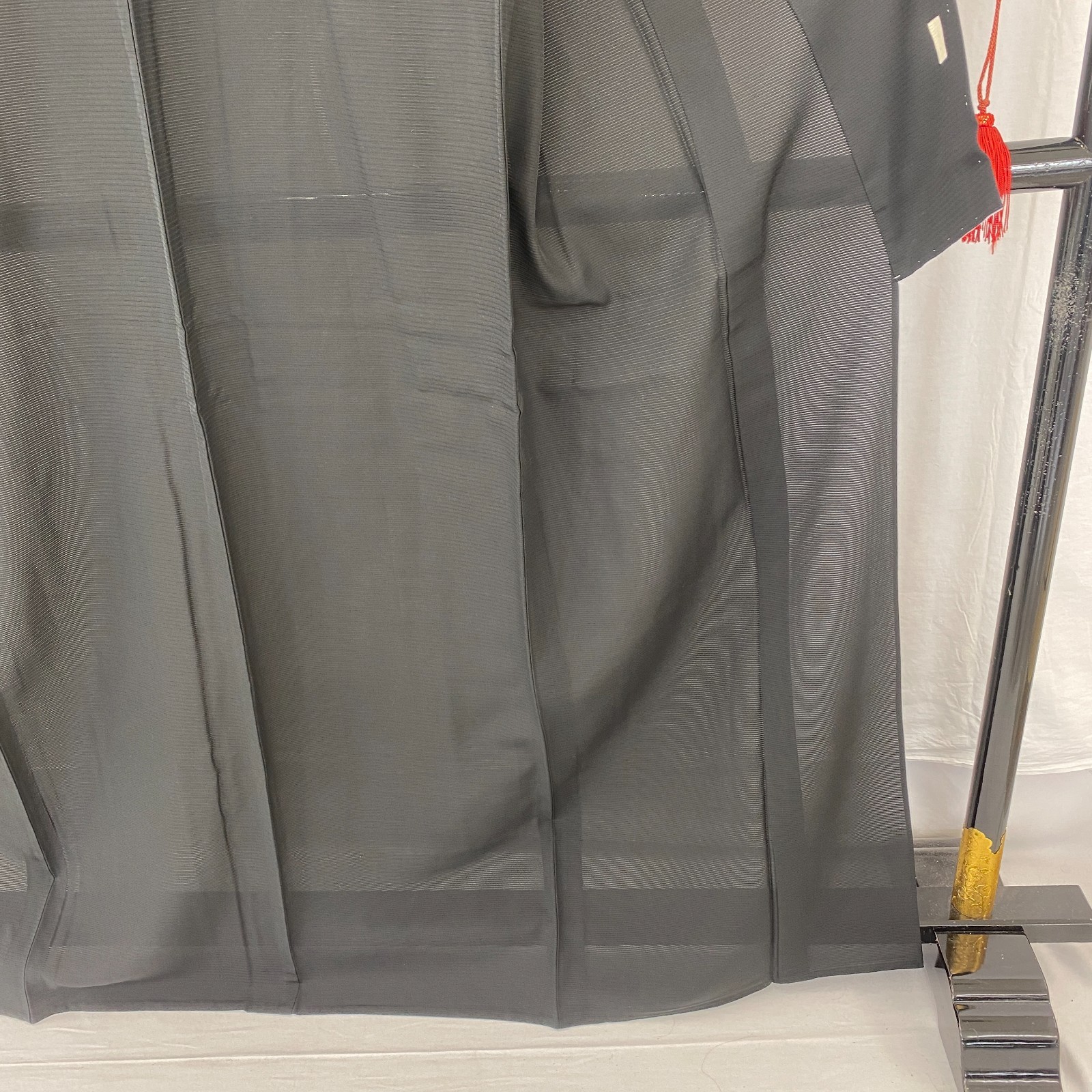 Japanese Vintage Kimono Silk Black Tomesode No Lining Family crest Length 64 in