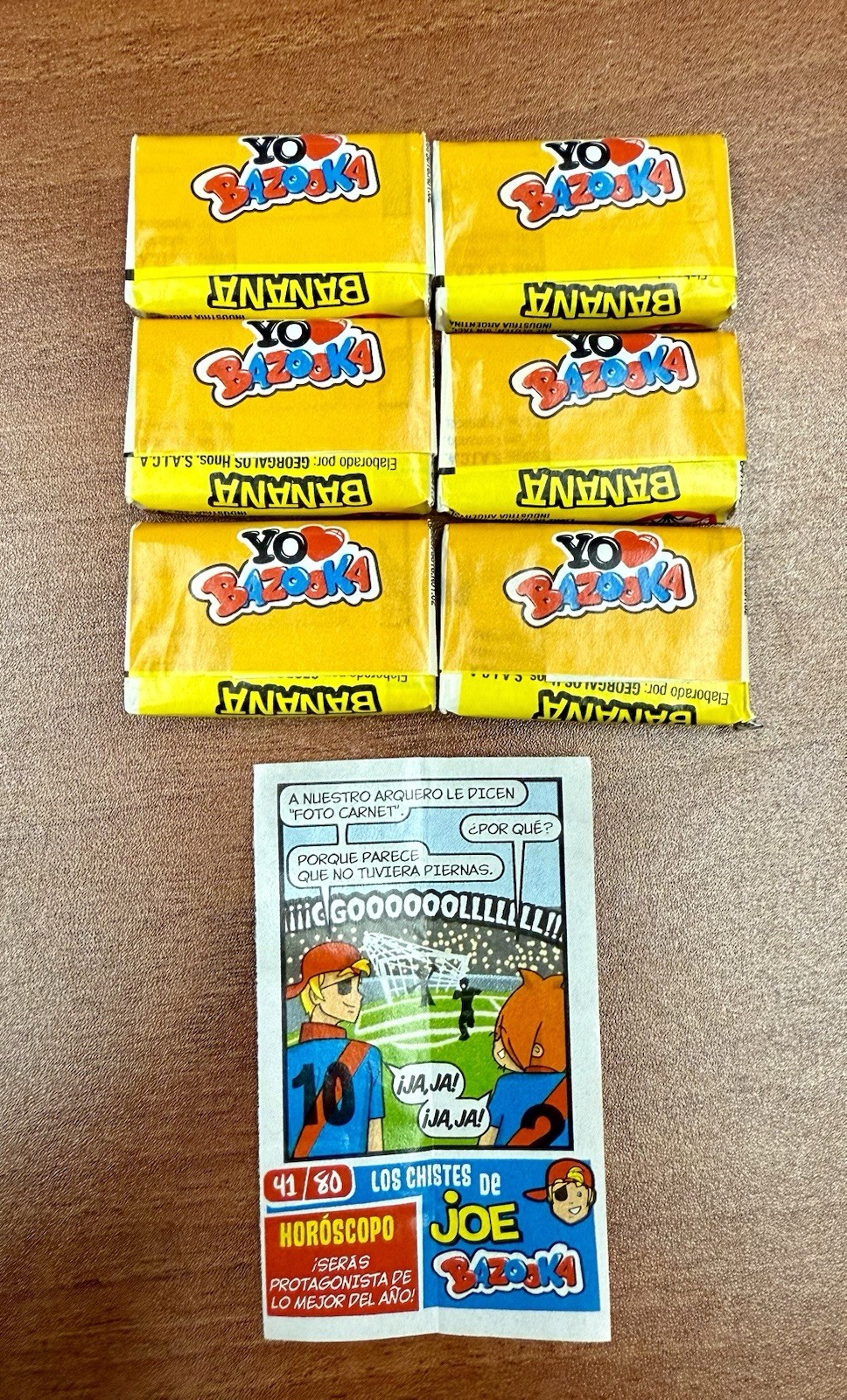 6 Pcs Bazooka Bubble Gum From Argentina Banana Flavor With Comic!!