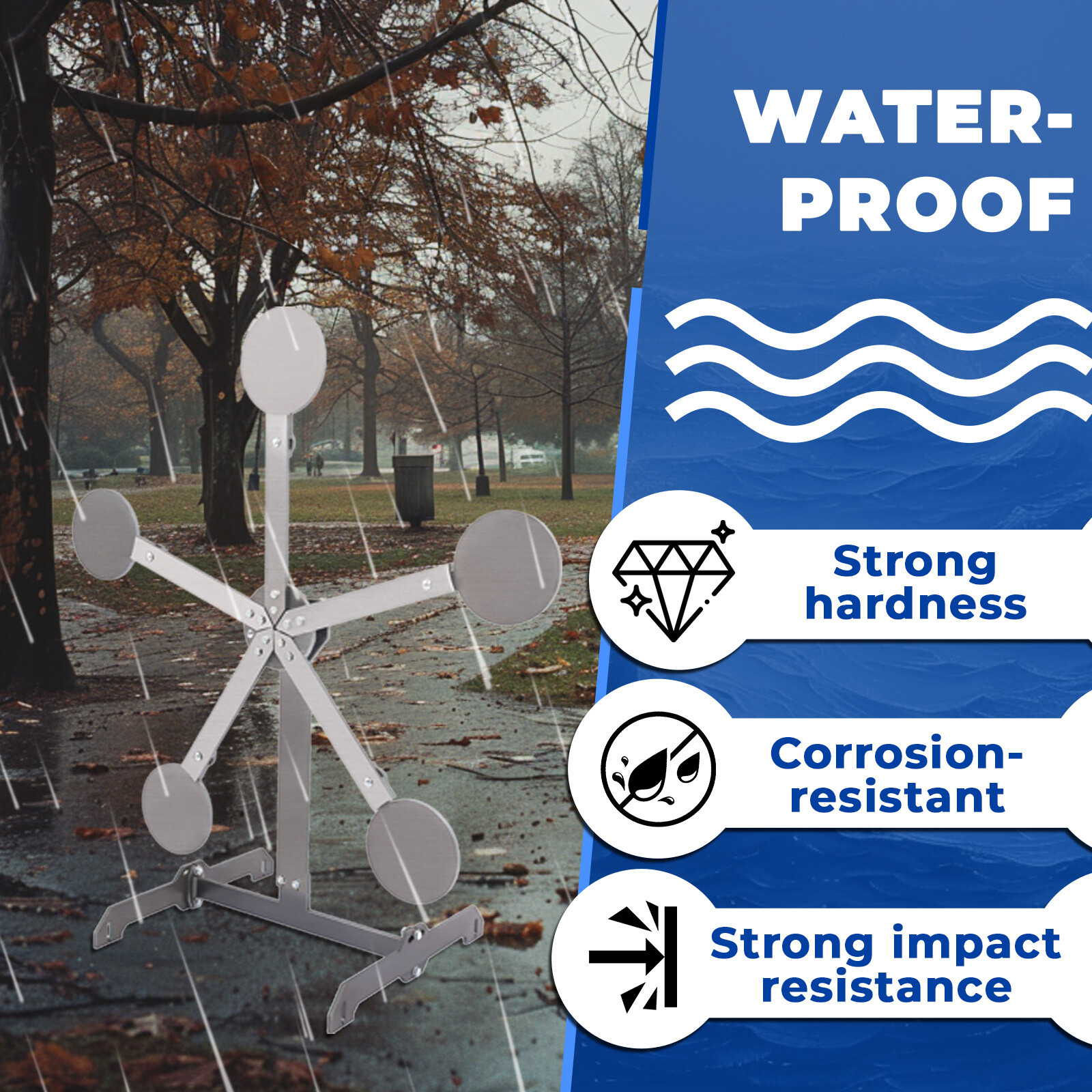 8" inch Portable Paddles Star Reactive Shooting Target Q235 Steel, No Welding
