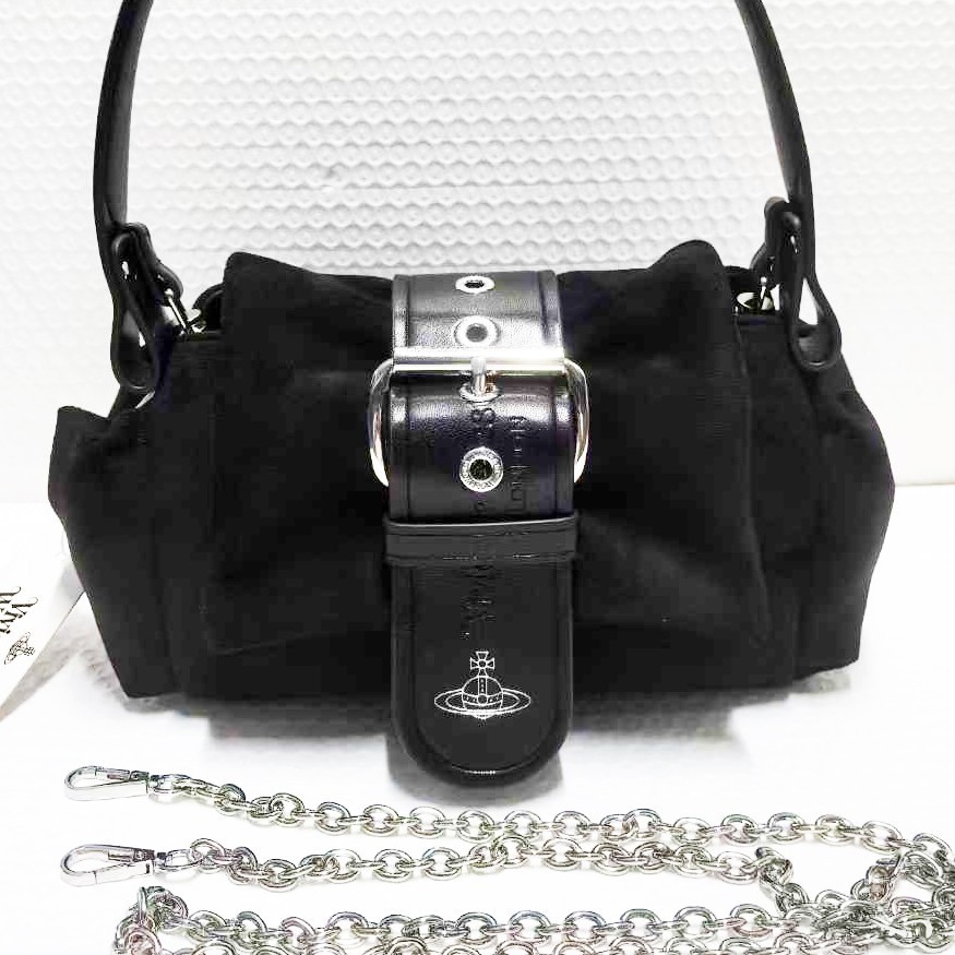 Vivienne Westwood Hazel Treasure Handbag Suede Black outlet F/S JP [DDP]