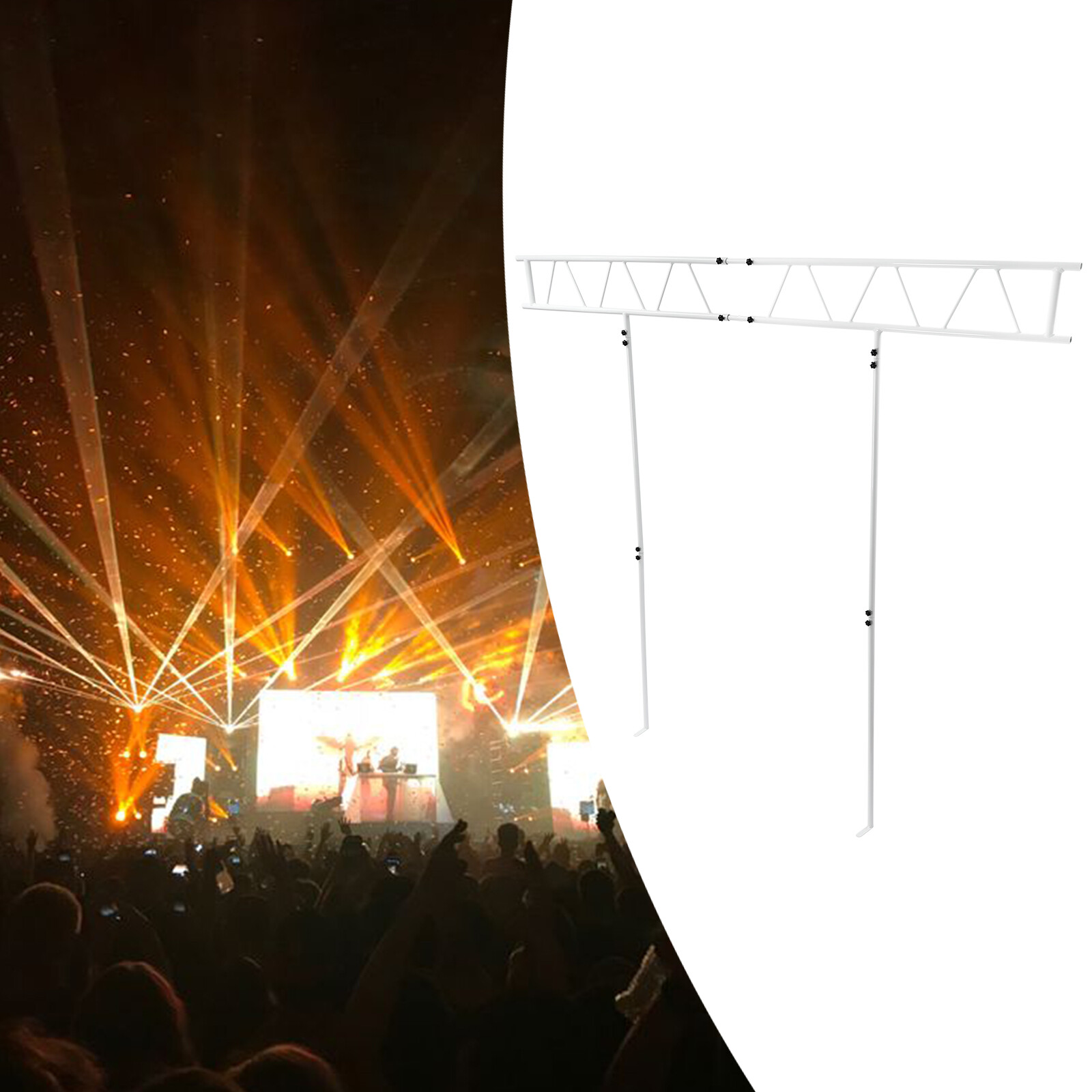 Light Truss Stand System, Trussing DJ Booth Kit 7x8ft Stage DJ Light Stand T-Bar