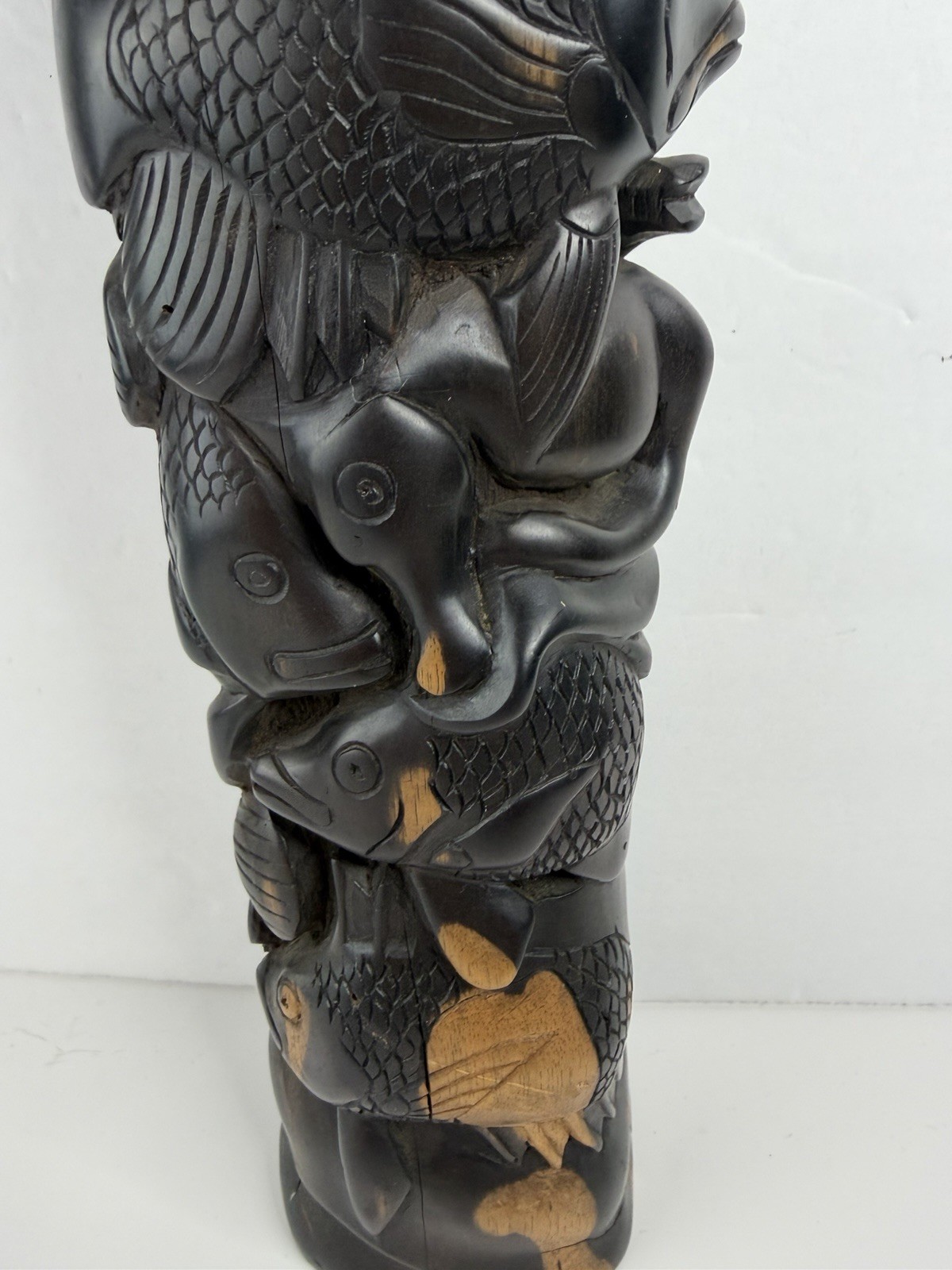 Vintage Hand Carved Solomon Islands Sea Spirit Tower Sculpture Gatokae Island