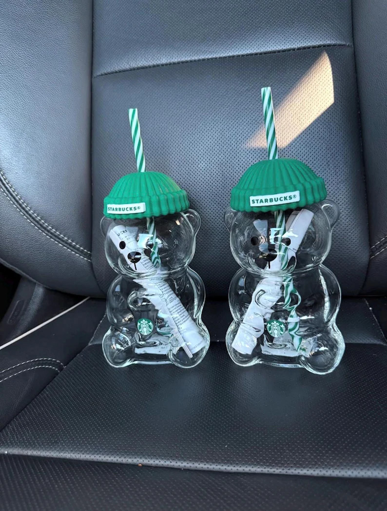 2026 Starbucks Barista Bear Cup Limited Edition Glass Cup Xmas Gifts 503ml New C