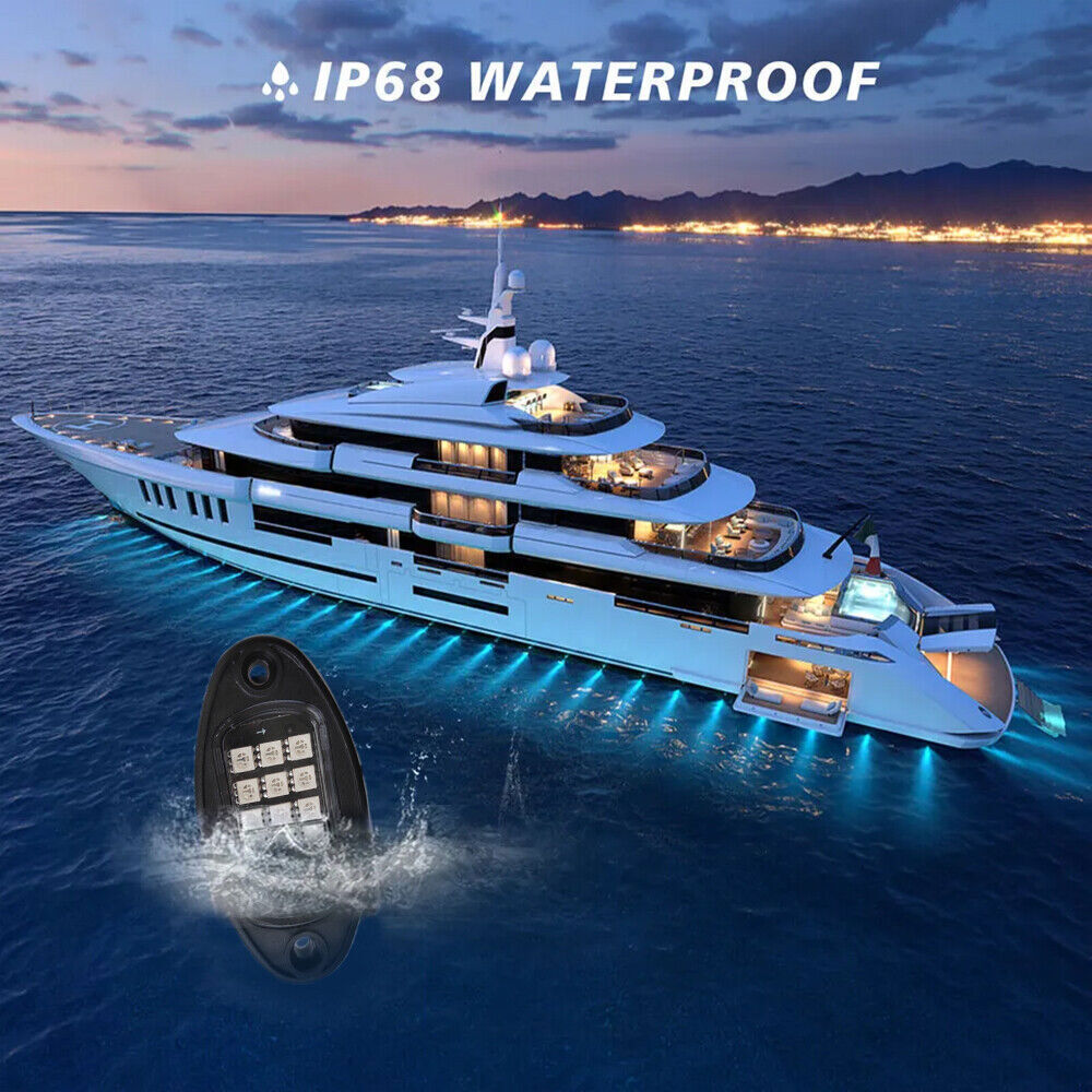 RGB LED Rock Lights 8Pods Offroad Music Wireless Bluetooth Underglow Neon Lights