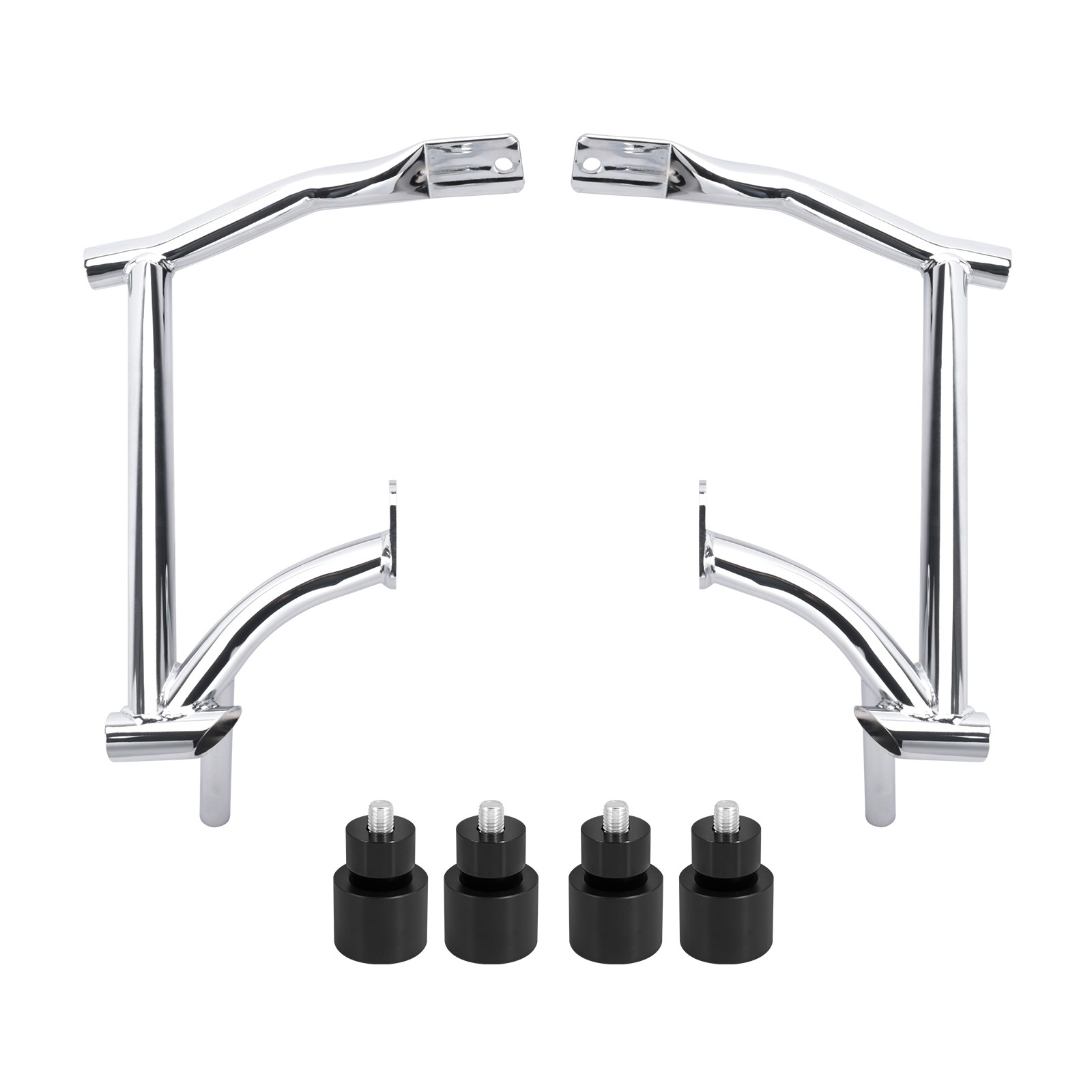 Chrome Crash Bar Rails Saddlebag Guard Protector For Harley Touring FLHX 09-25