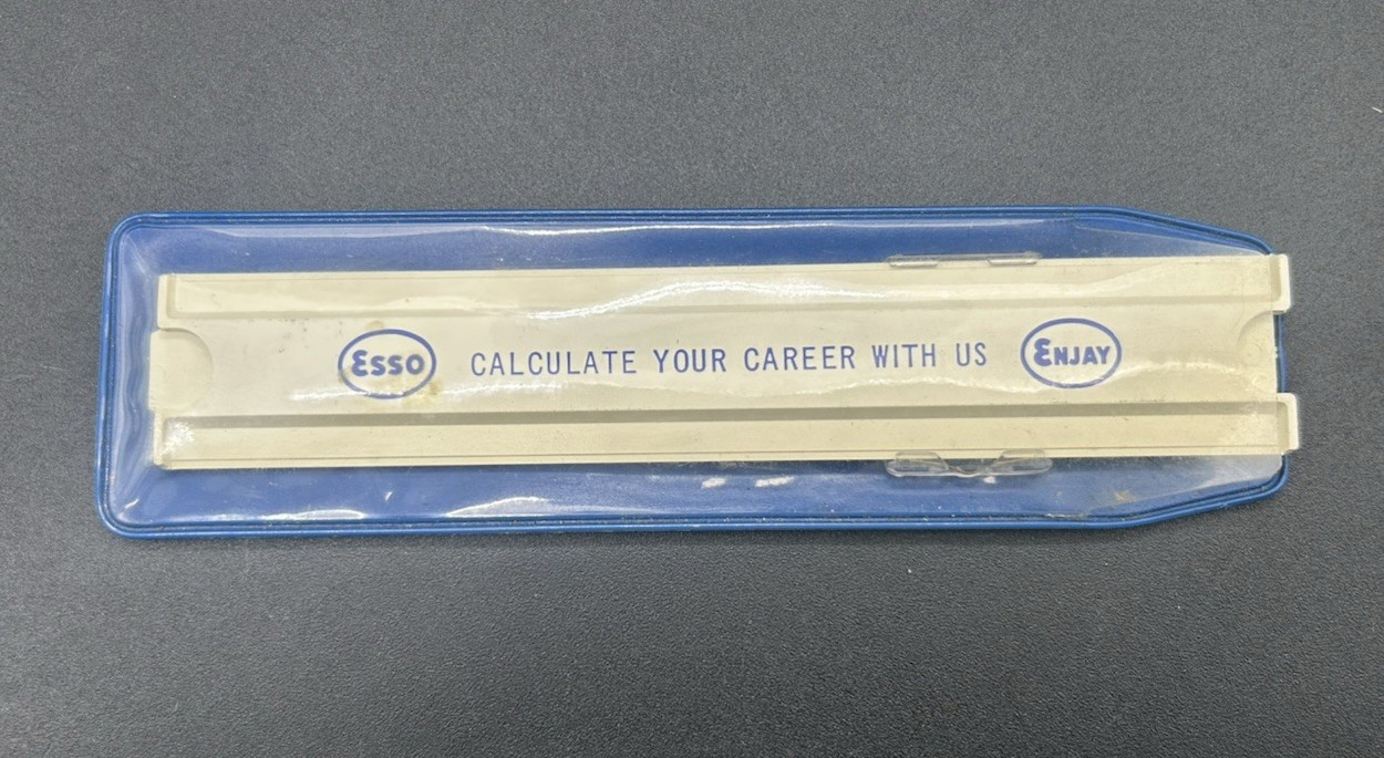 Vtg. Cica 1970s Esso Enjay Career / Employee Promo Sterling Slide Rule 587