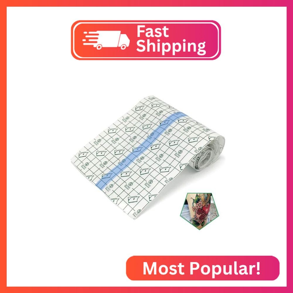 Flatoedu Tattoo Aftercare Bandage Roll 6" x 2 Yard - Waterproof Transparent Film