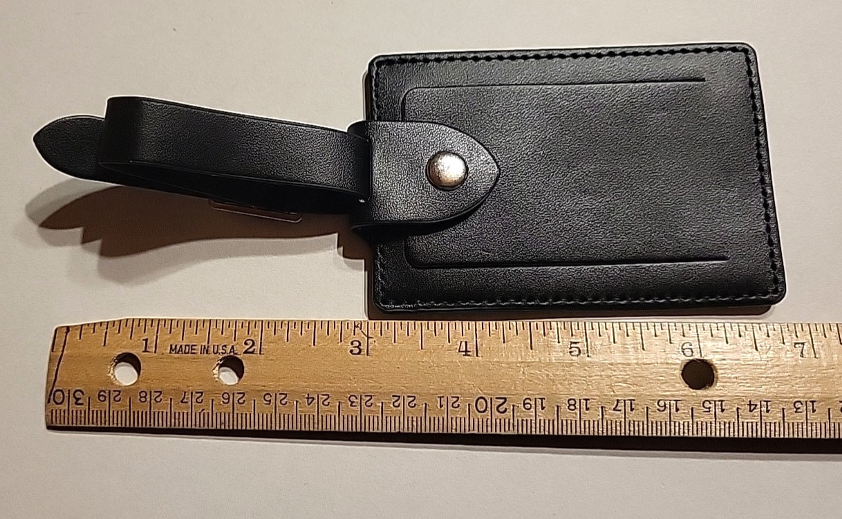 New Ariat Genuine Top Grain Leather Luggage Tag With Snap And Adjustable Buckle