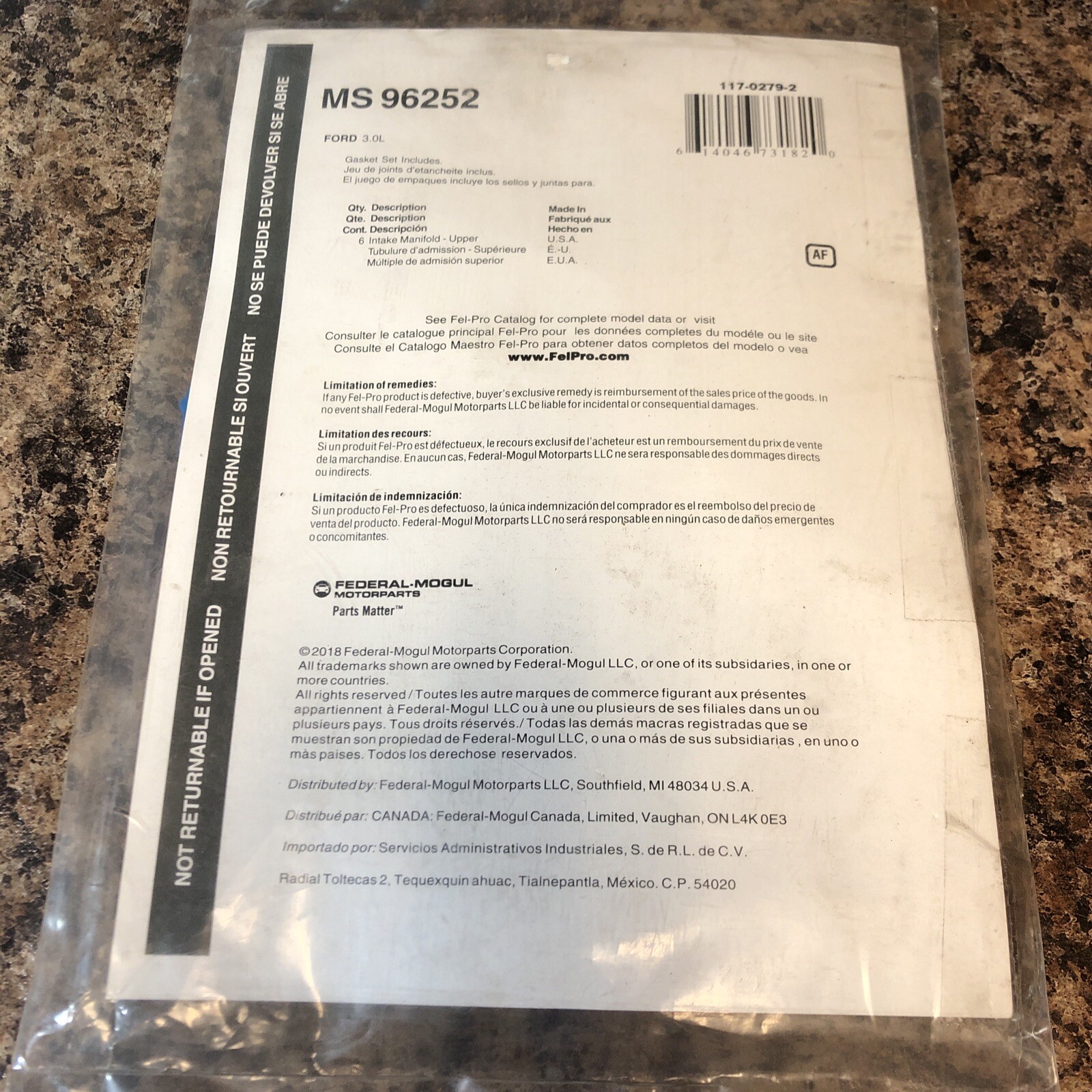 Fel-Pro MS96252 Intake Manifold Gasket Set!F+S!