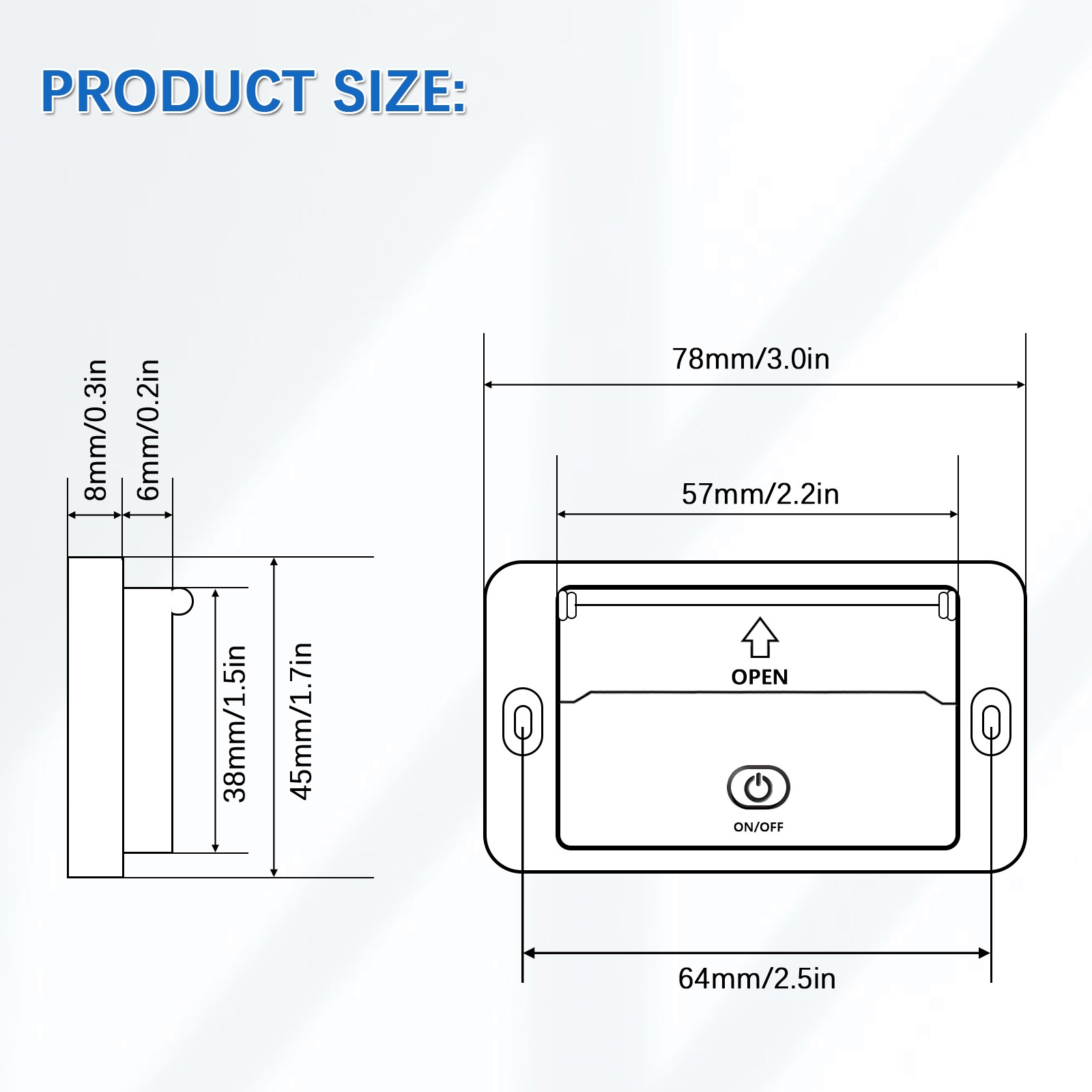 12V Dual USB QC3.0 & PD Port Car Fast Charger Socket Power Outlet On-Off Switch
