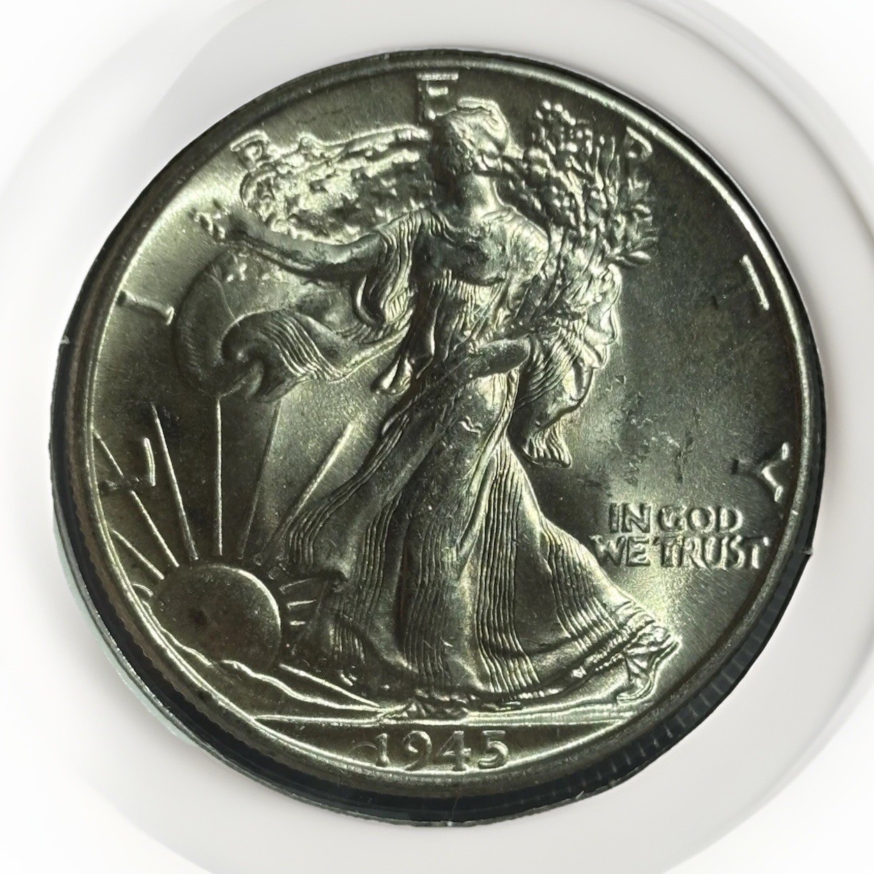 1945 Walking Liberty Silver Half Dollar Near-Gem BU - Lustrous Beautiful Coin