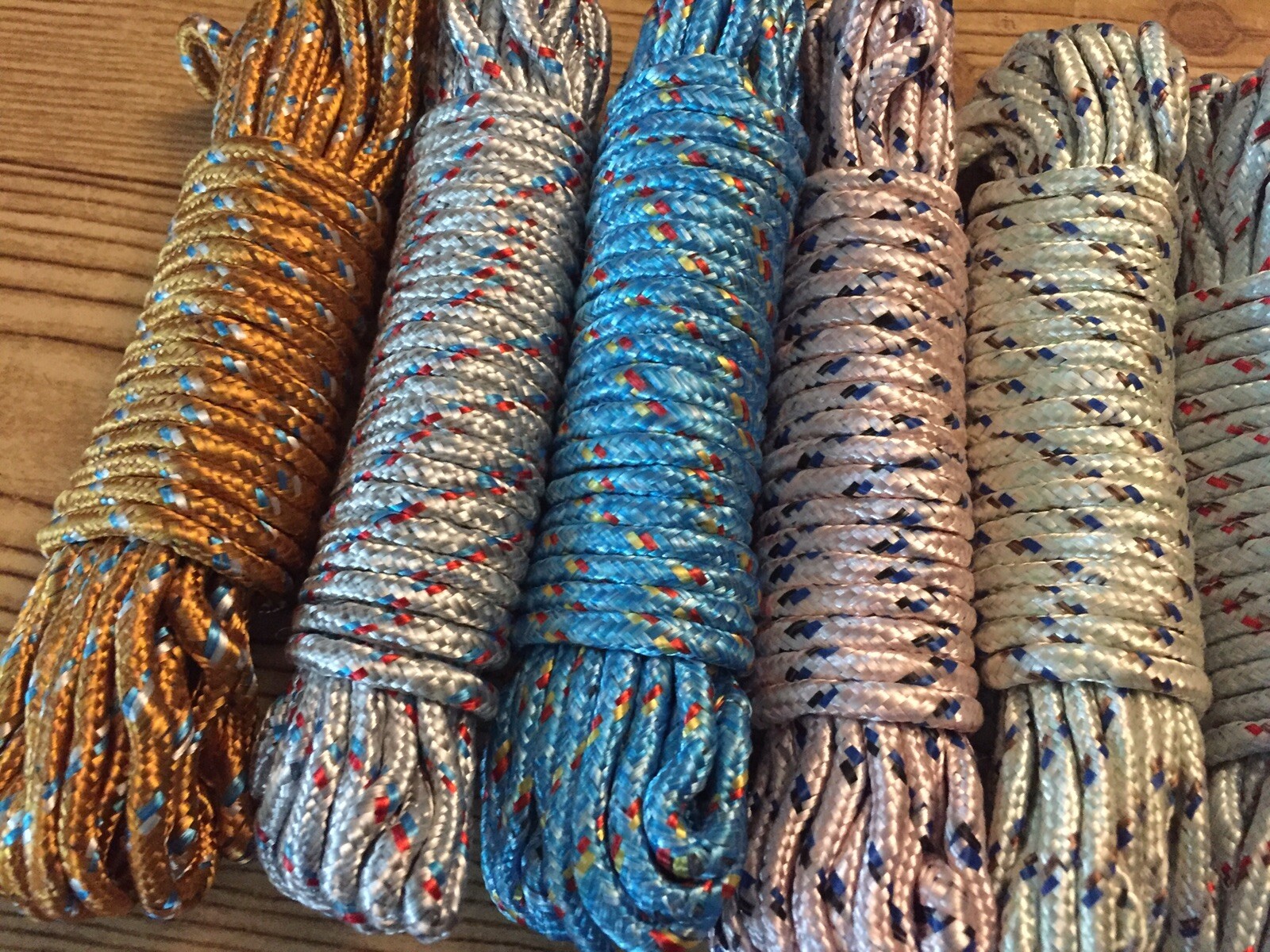 2Pcs(2x28feet)Total 56feet Nylon Clothes Line Household Rope String, Mix Colors