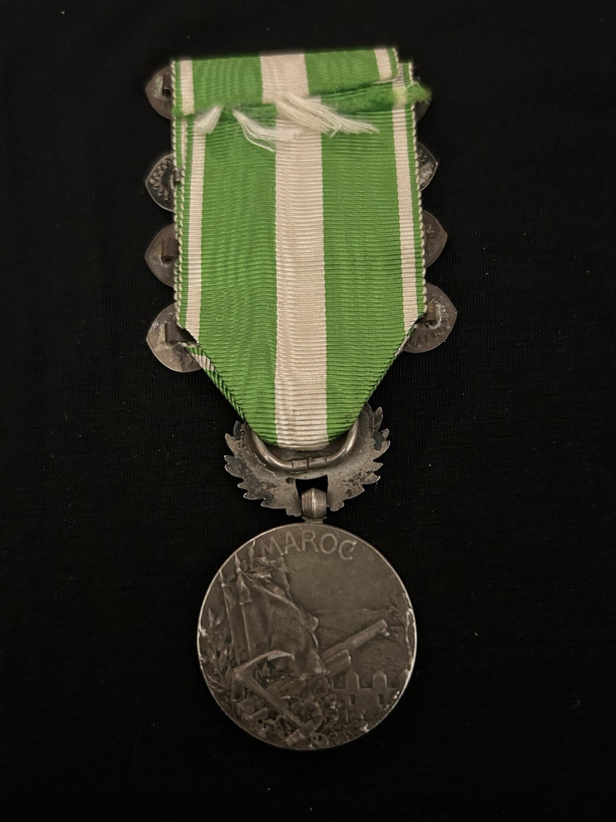 GREAT! FRANCE MOROCCO Campaign Medal Four Bar Maroc Haut-Guur Casablanca Oudjdo