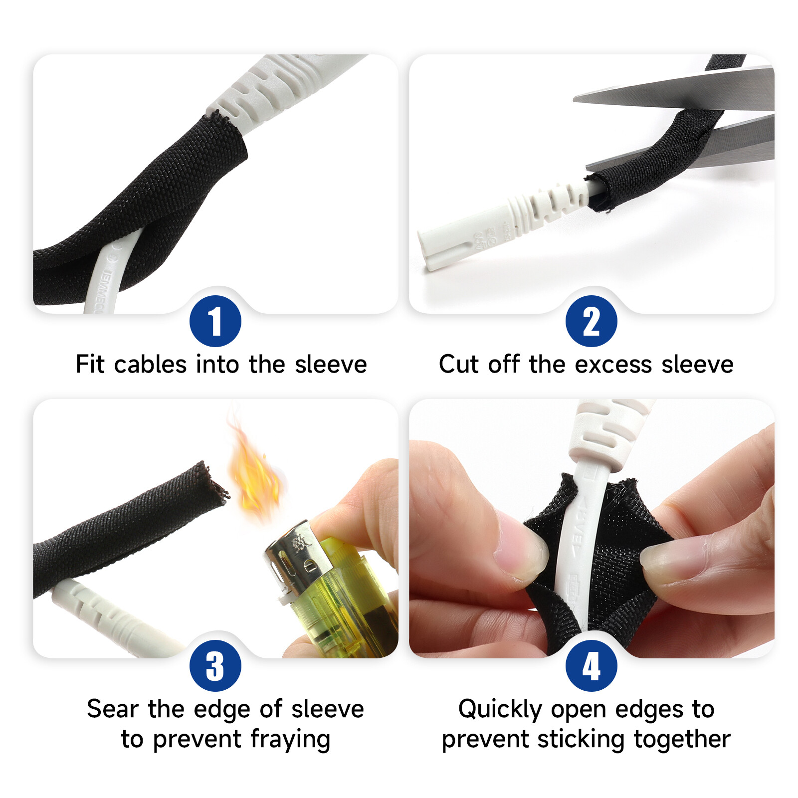 Braided Split-Sleeve Wire Loom Automotive Cable Harness Wrapping Cover Protector