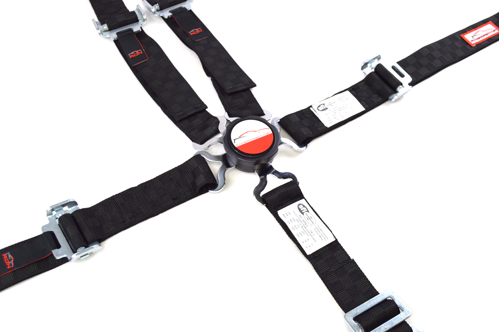 QUARTER MIDGET RACE HARNESS 5 PT CAM LOCK 2" SFI 16.1 V MOUNT BLACK CHECKERBOARD