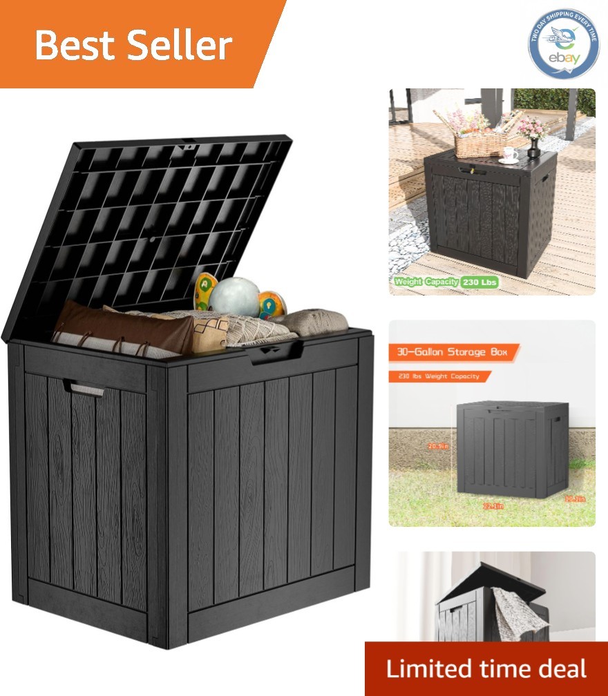30 Gallon Resin Deck Box - Lockable, Durable Outdoor Storage for Every Need