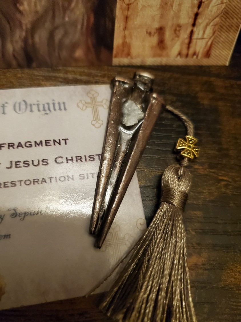 Tomb of Jesus Prayer Medallion with Stone From Tomb of Jesus Holy Sepulchre