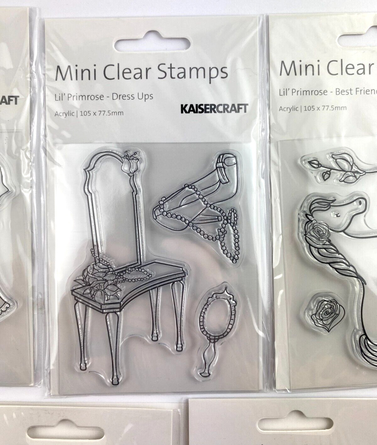 Kaisercraft Lil' Primrose (LOT OF 5) Mini Clear Stamps